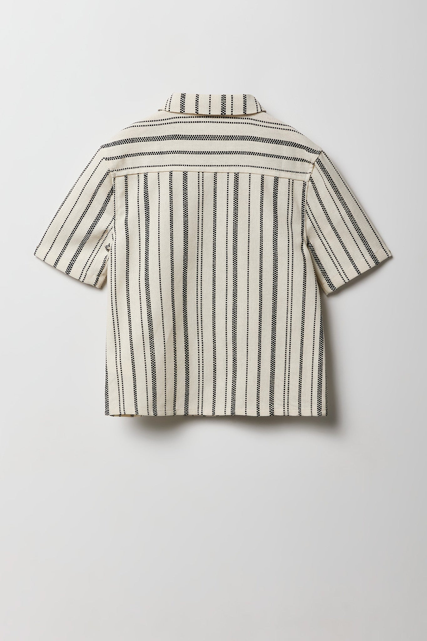 Boys Textured Striped Button-Up Top