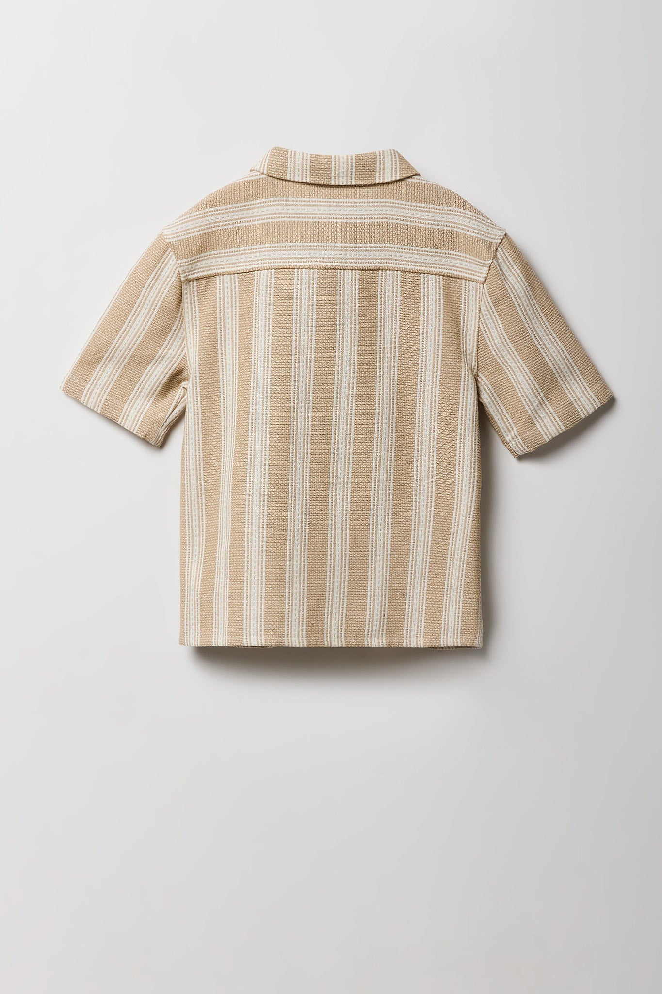 Boys Textured Striped Button-Up Top
