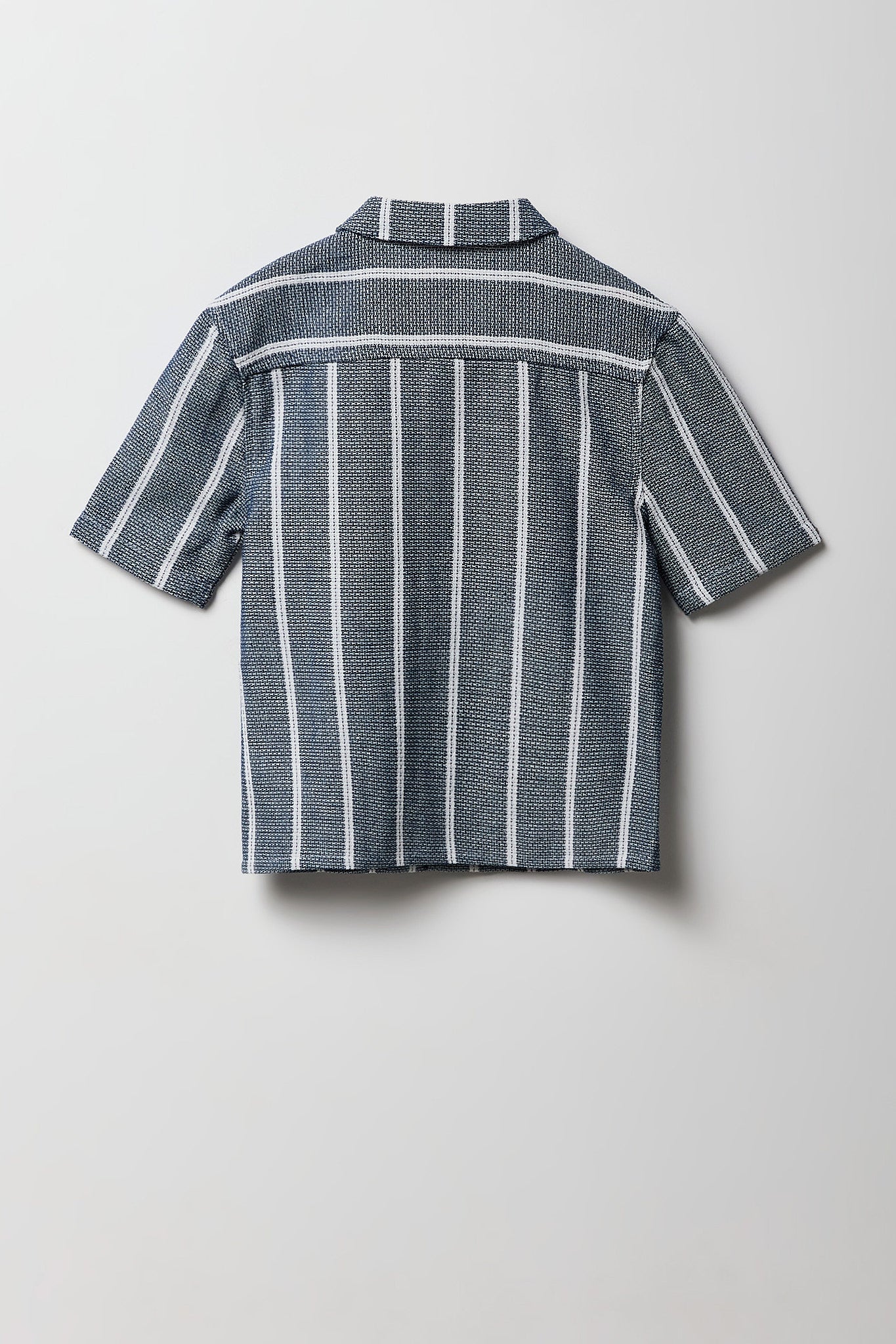 Boys Textured Striped Button-Up Top