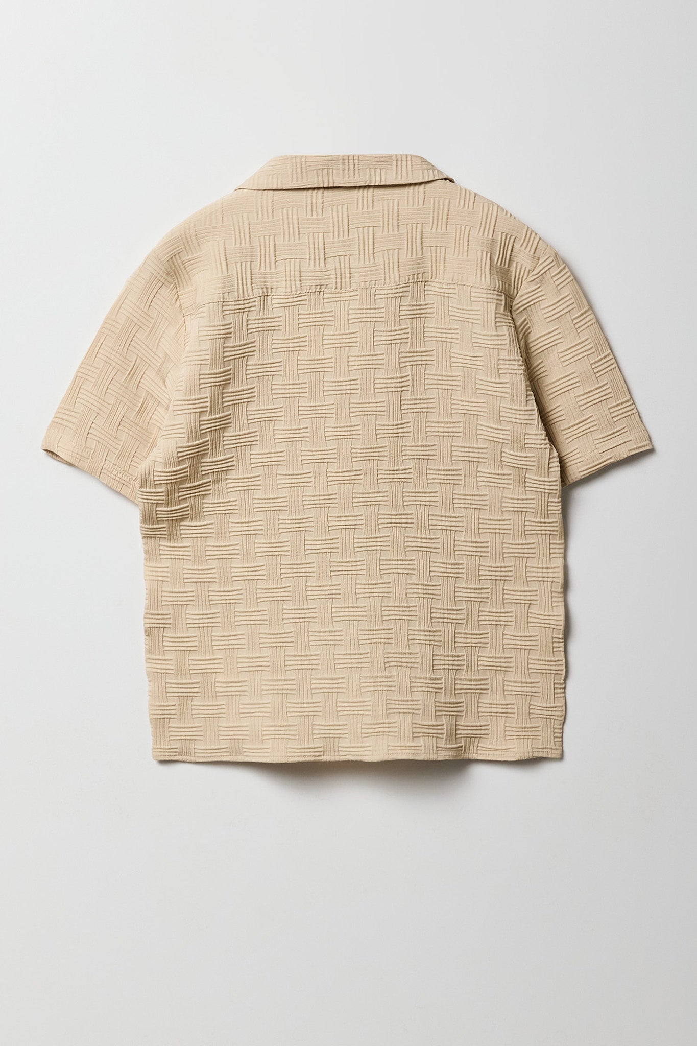 Boys Basket Weave Button-Up Top