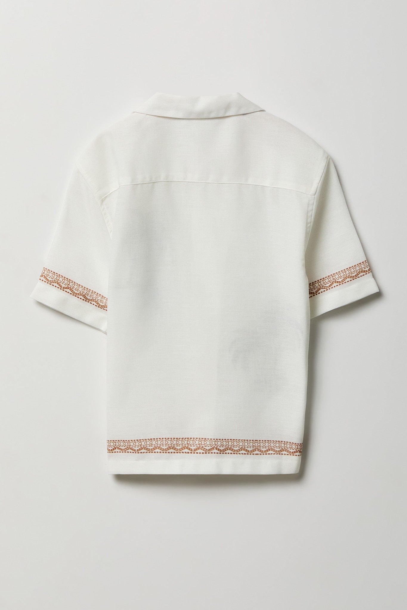 Boys Tropical Print Button-Up Boxy Top