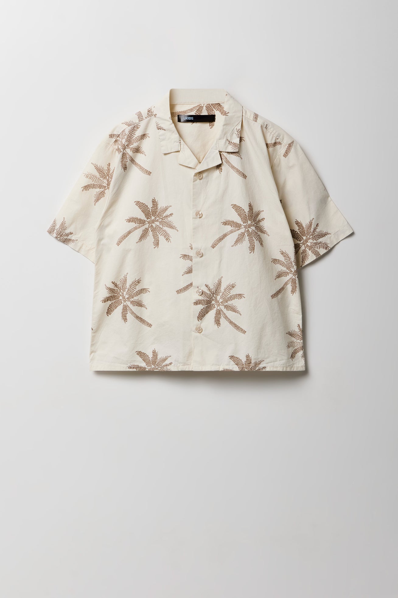 Boys Tropical Print Button-Up Top