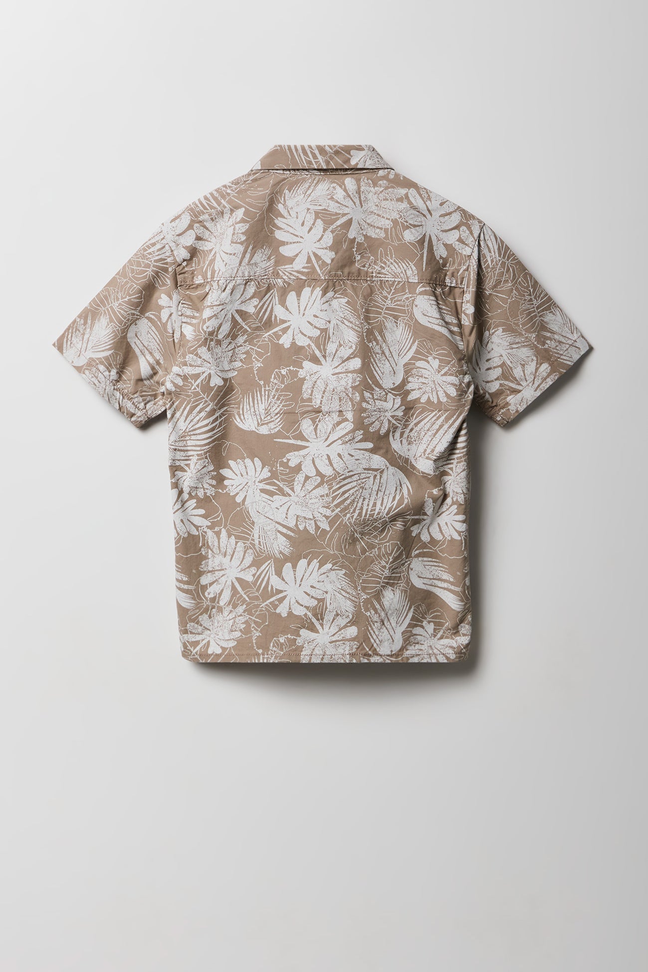 Boys Tropical Print Button-Up Top