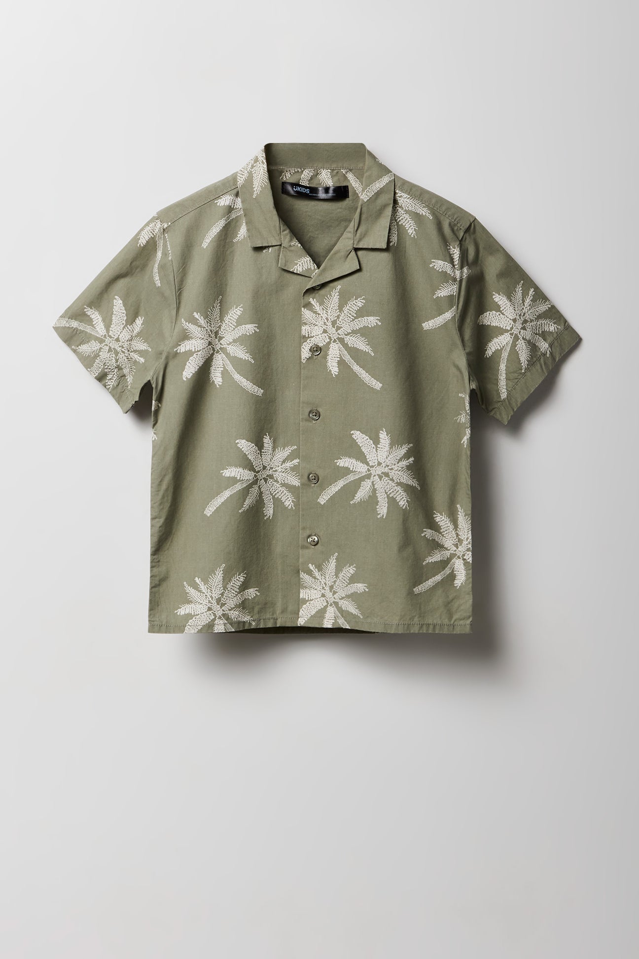 Boys Tropical Print Button-Up Top