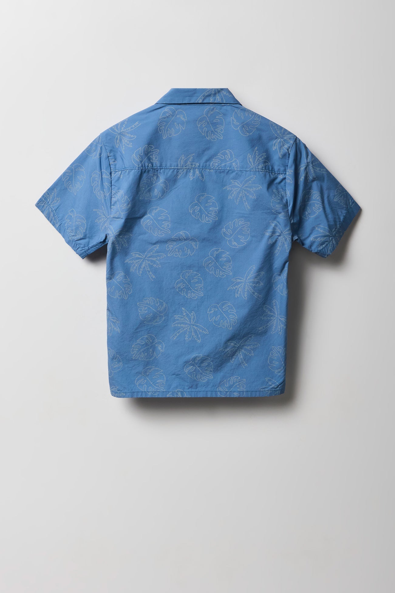 Boys Tropical Print Button-Up Top