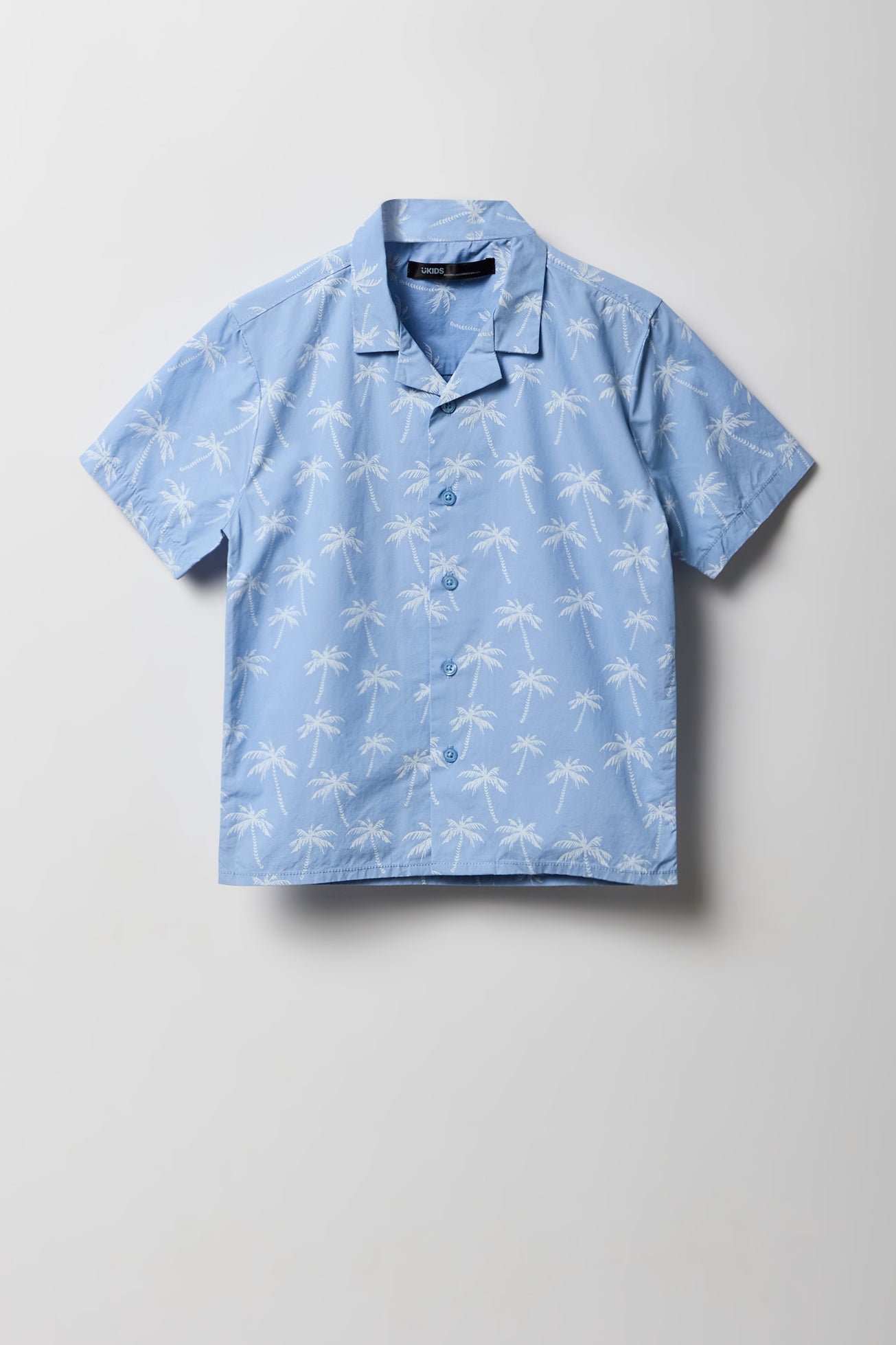 Boys Tropical Print Button-Up Top