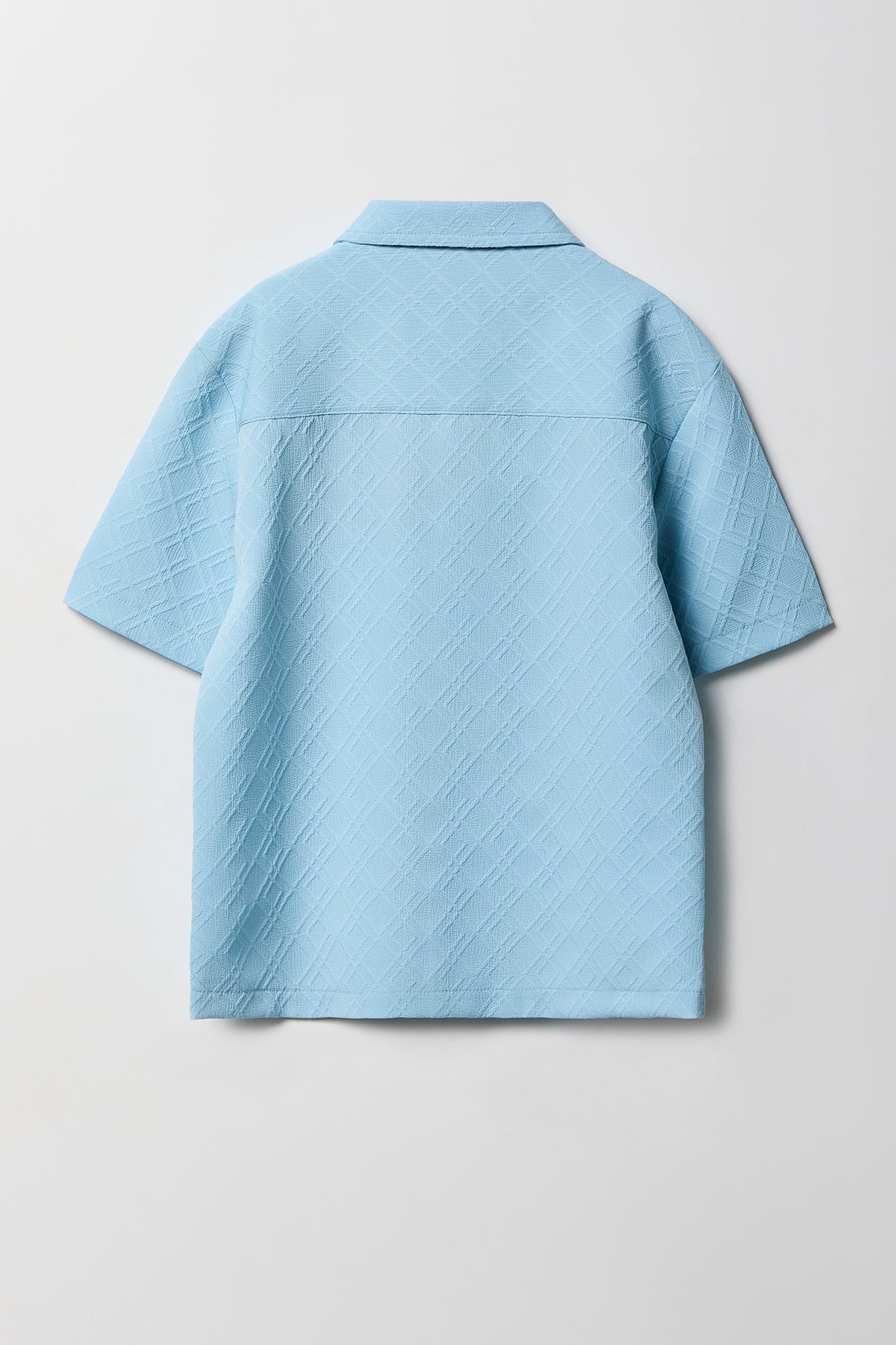 Boys Textured Button-Up Collared Top