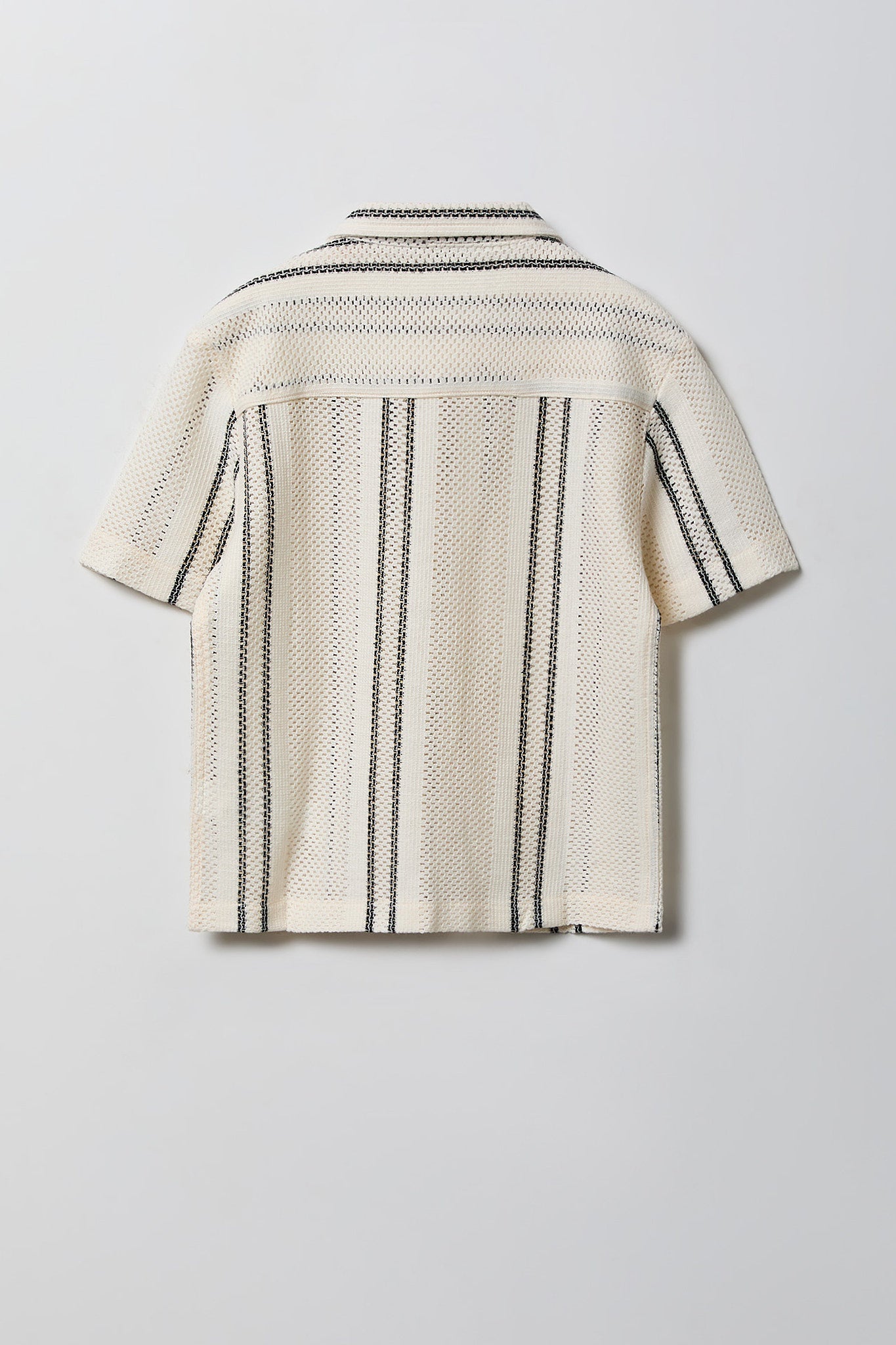 Boys Textured Striped Button-Up Top