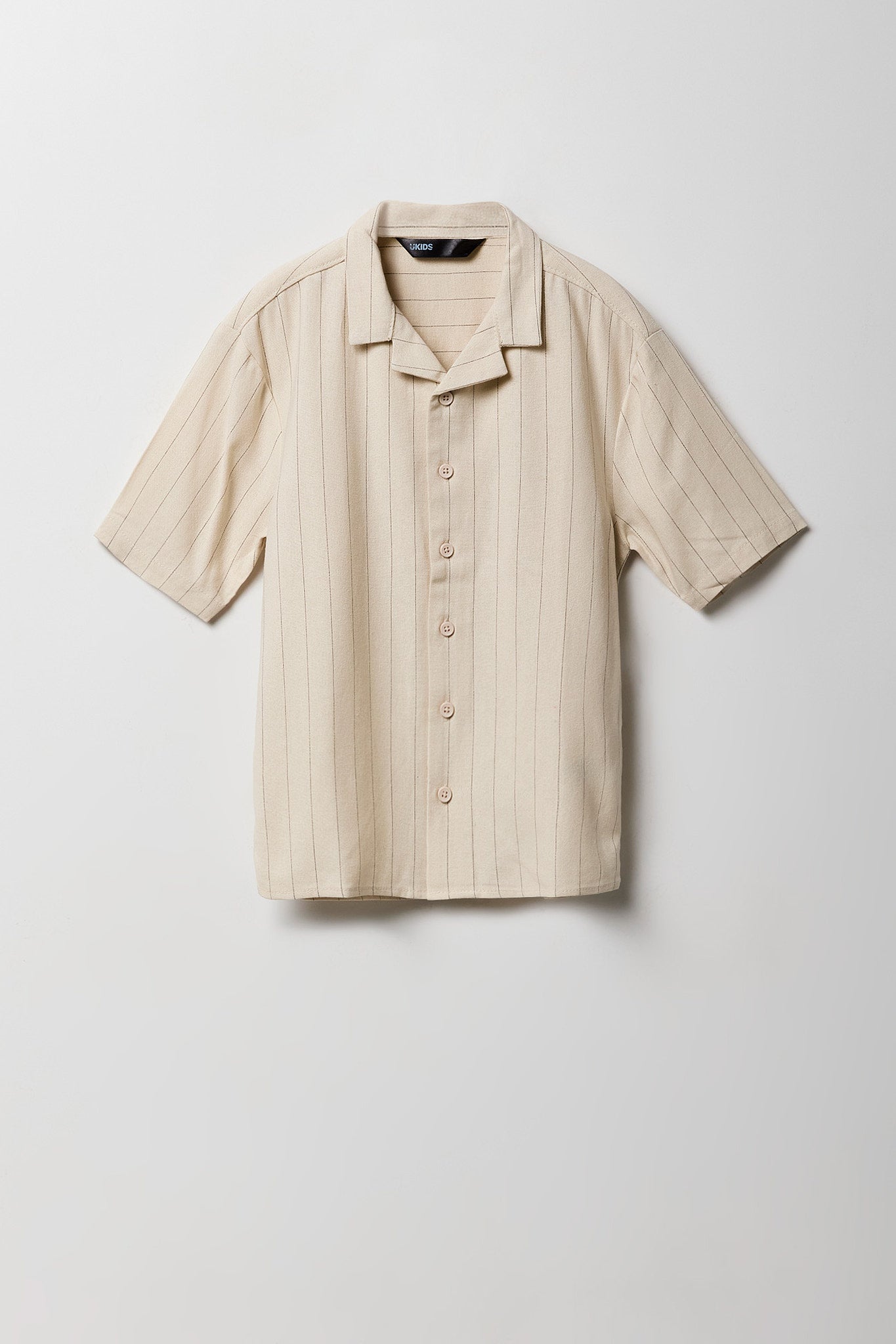 Boys Linen-Blend Button-Up Top