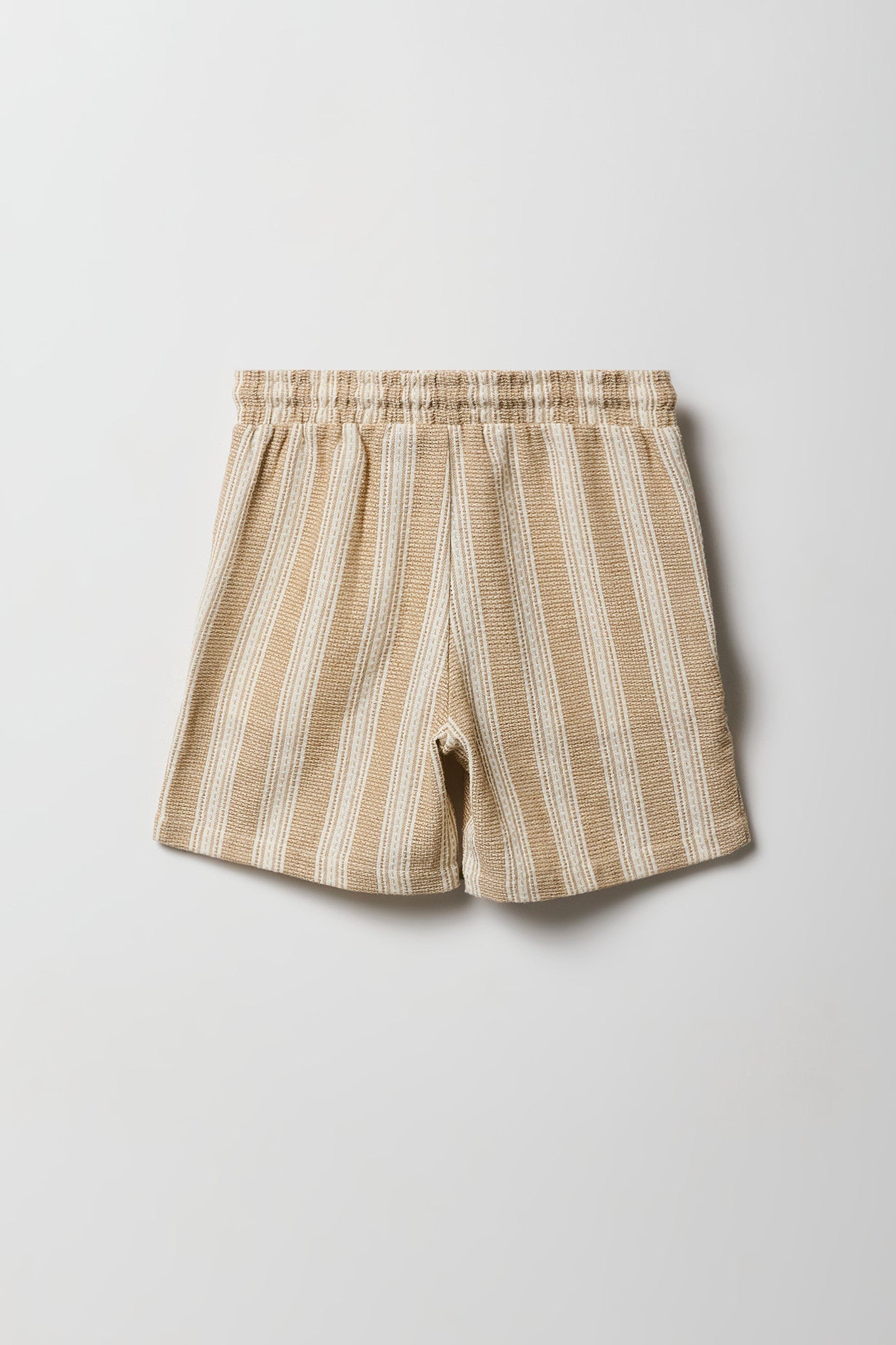 Boys Textured Striped Drawstring Short