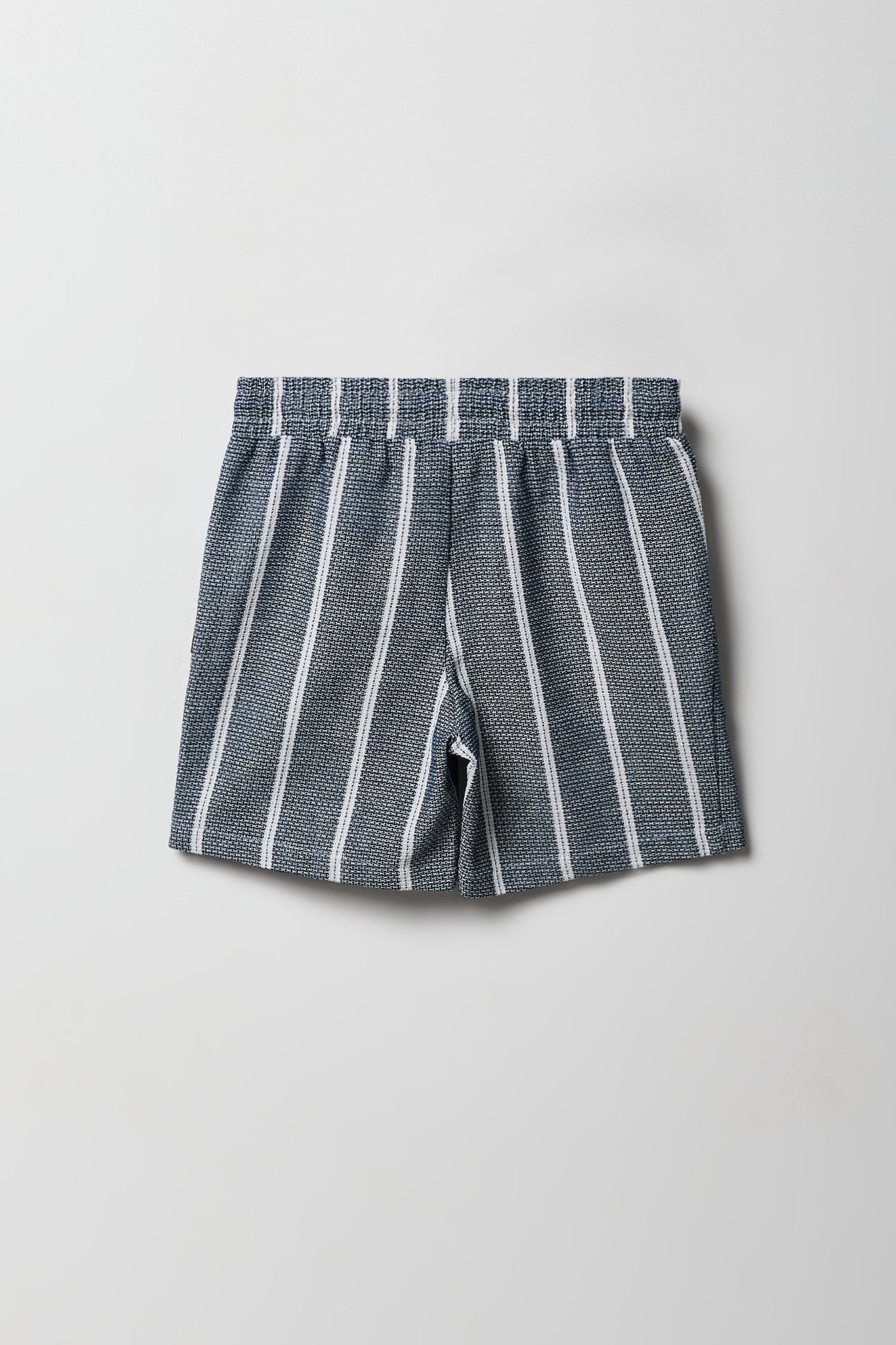 Boys Textured Striped Drawstring Short