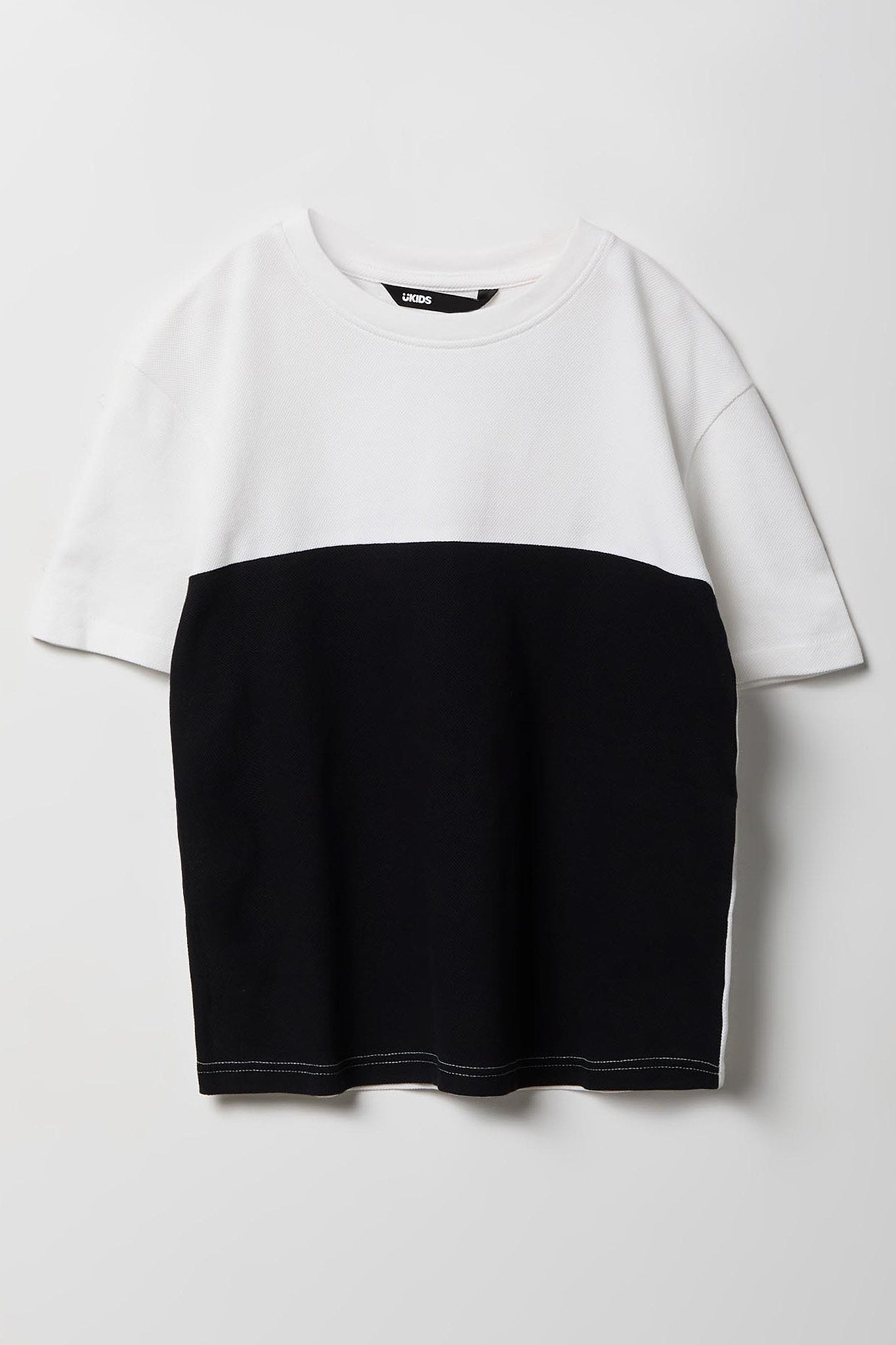 Boys Textured Colourblock T-Shirt