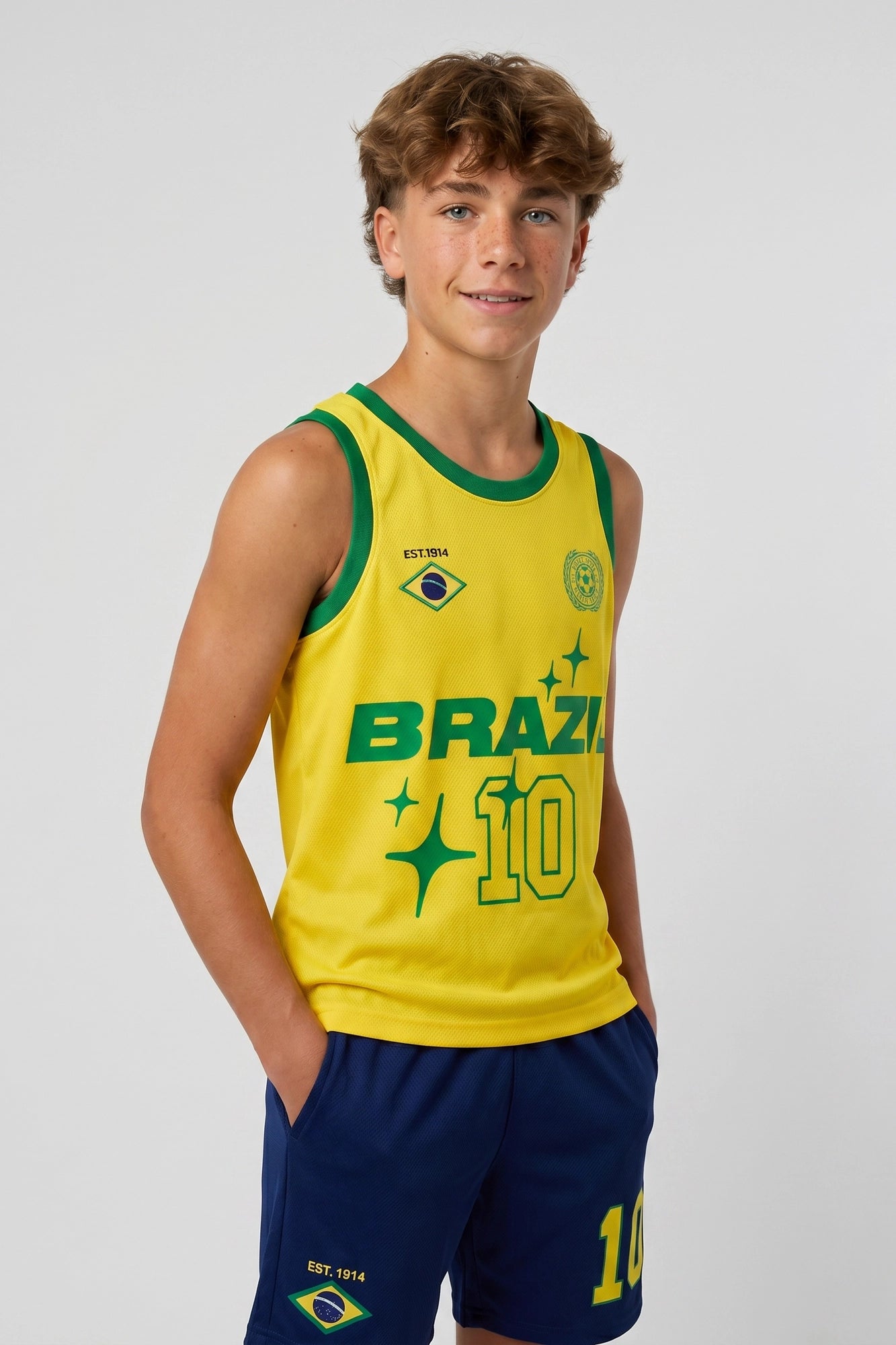 Kids Brazil Graphic Mesh Tank