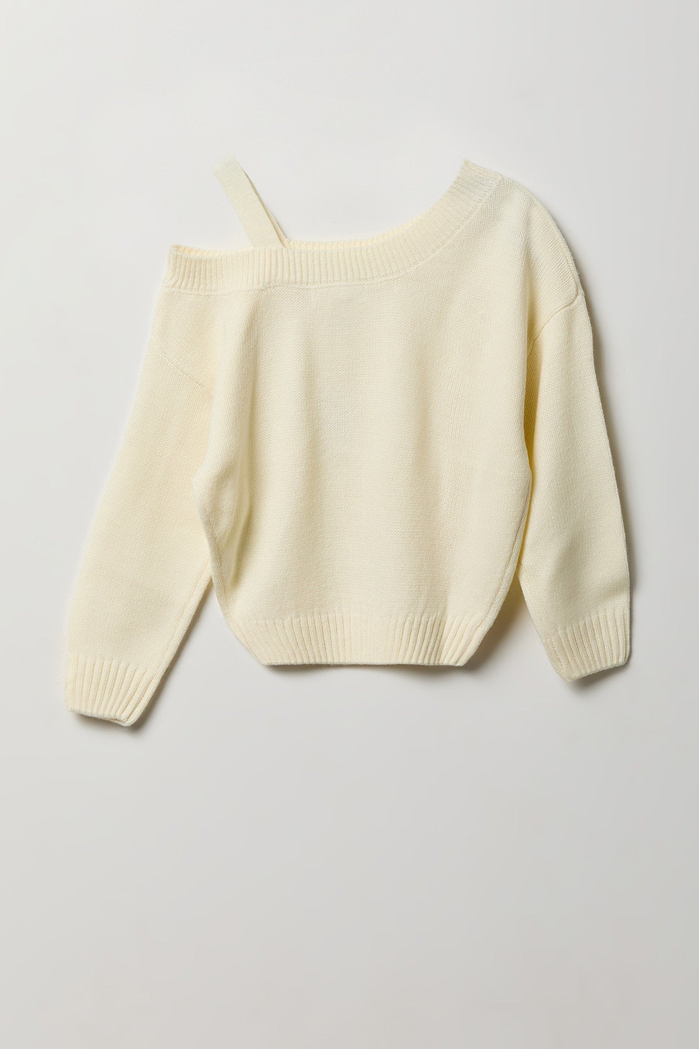 Girls One Shoulder Knit Sweater