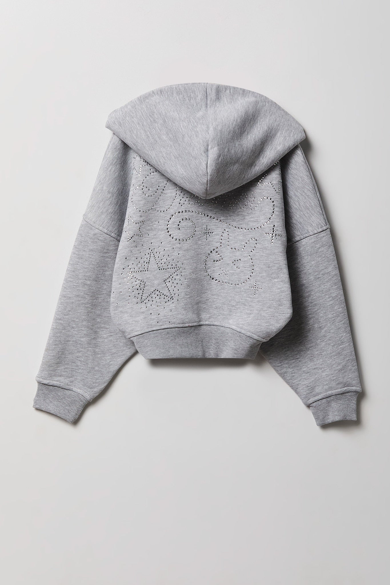 Girls Oversized Fleece Graphic Zip Hoodie
