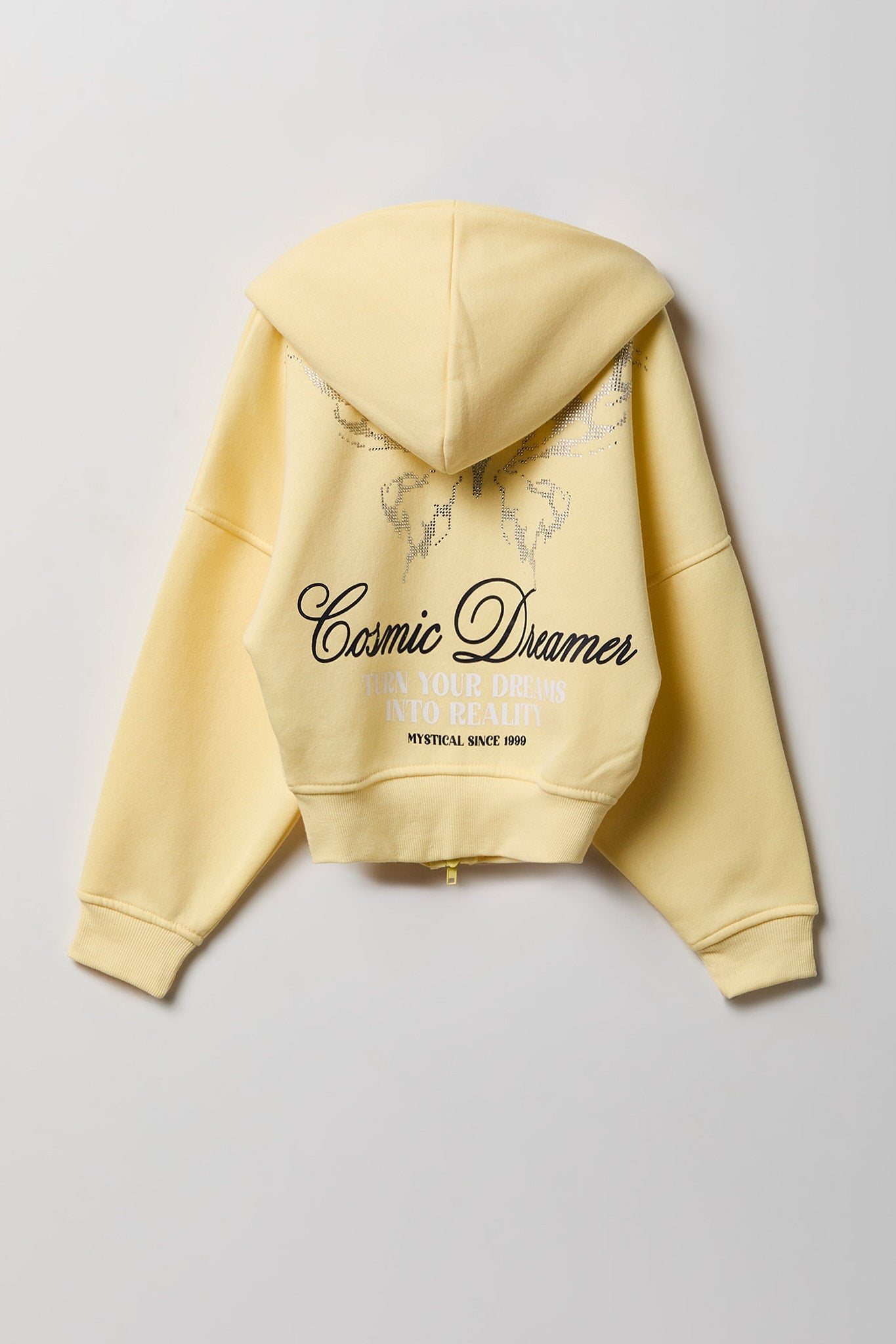 Girls Oversized Fleece Graphic Zip Hoodie