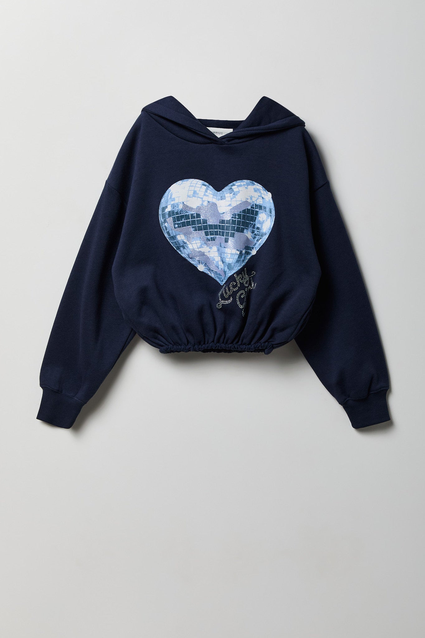 Girls Graphic Bubble Hem Hoodie