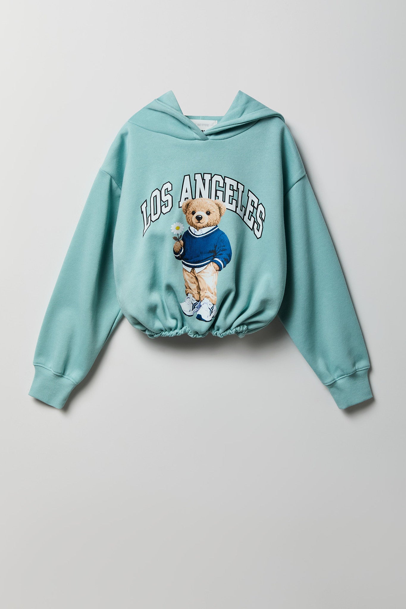 Girls Graphic Bubble Hem Hoodie