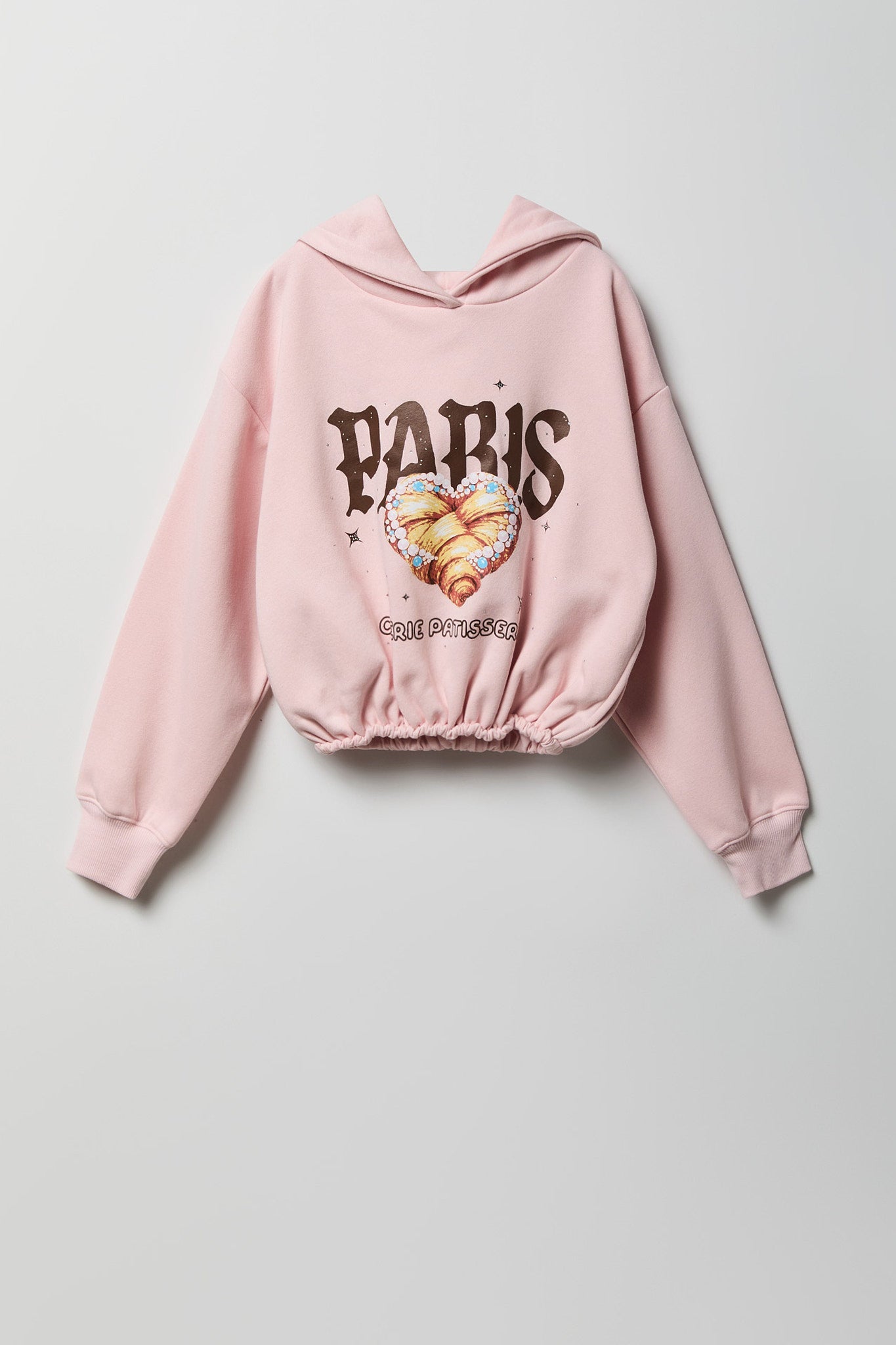 Girls Graphic Bubble Hem Hoodie