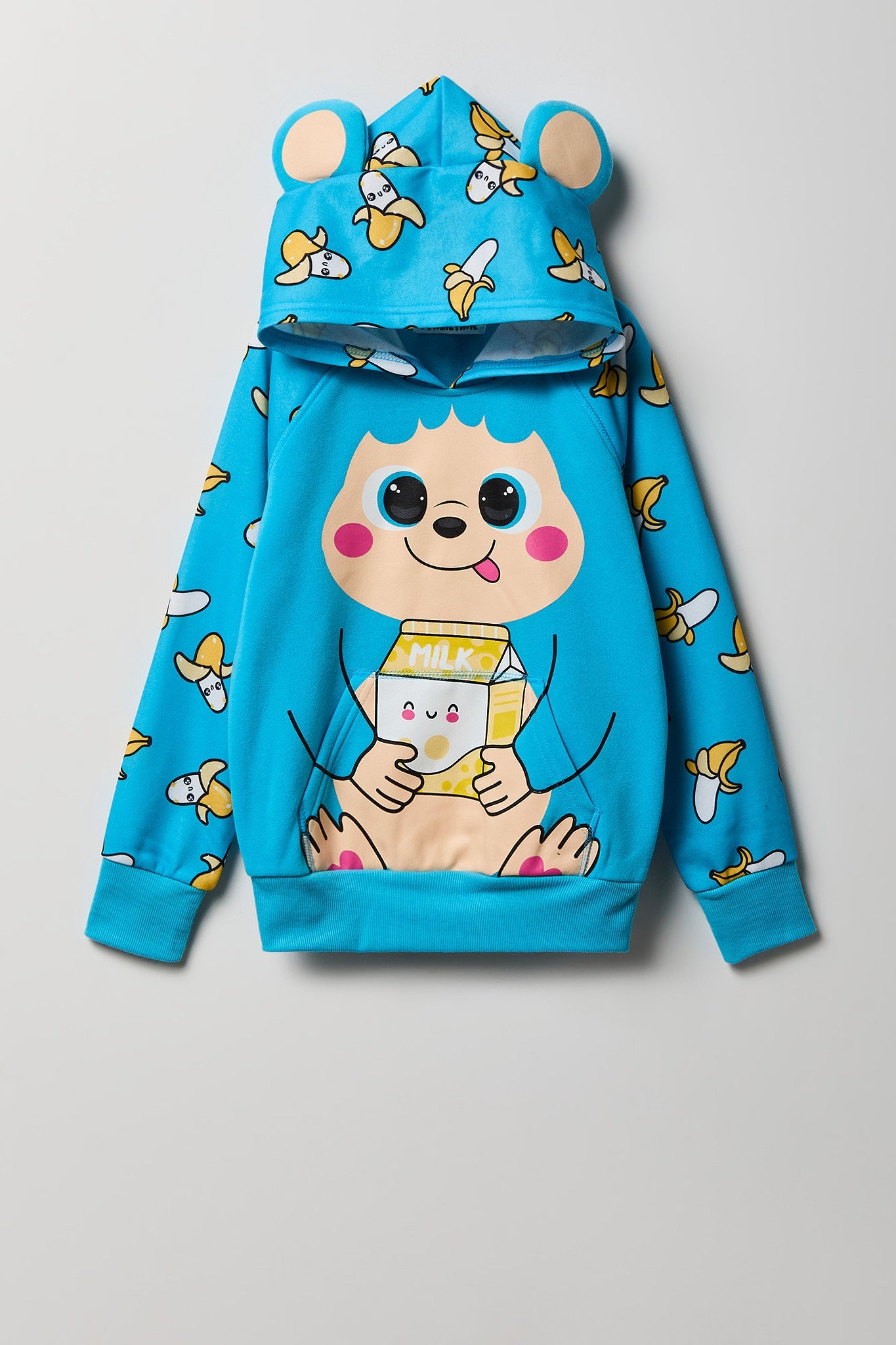 Girls 3D Monkey Character Hoodie
