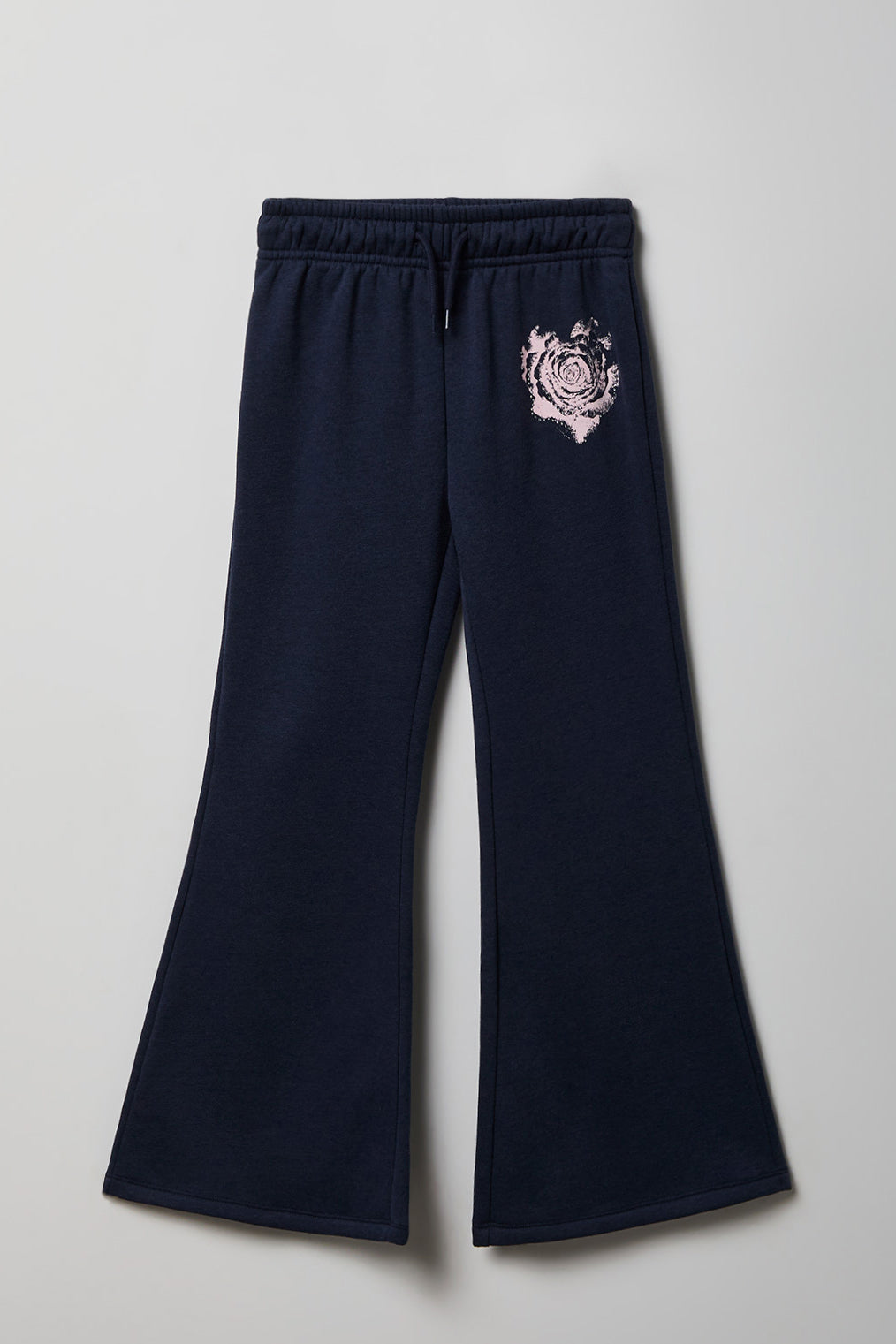 Girls Embroidered Fleece Flare Sweatpant