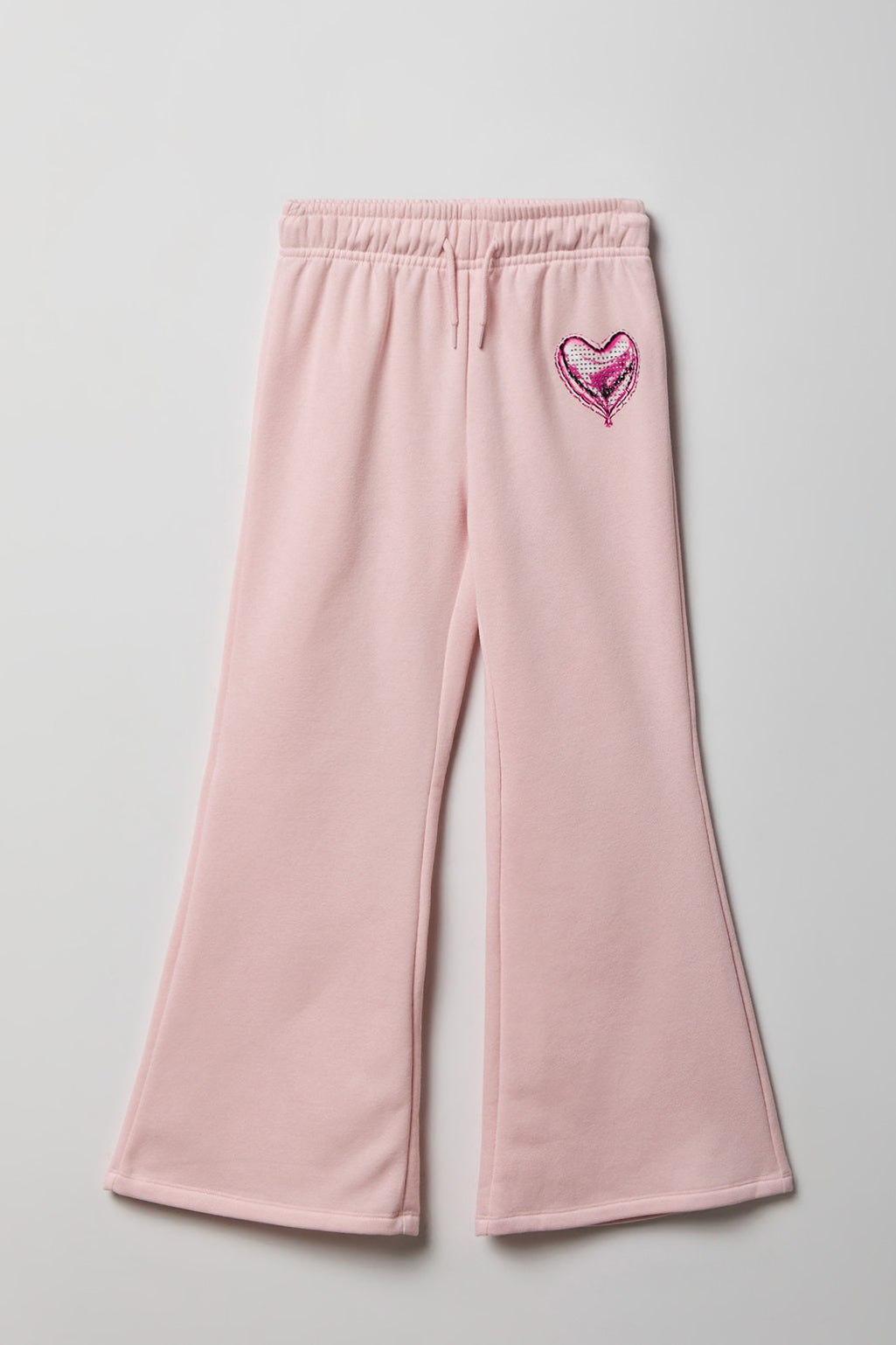 Girls Embroidered Fleece Flare Sweatpant