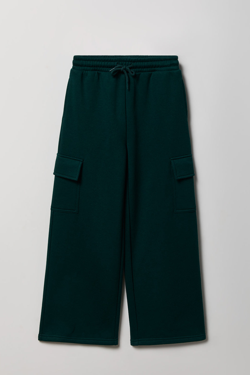 Girls Fleece Wide Leg Cargo Sweatpant