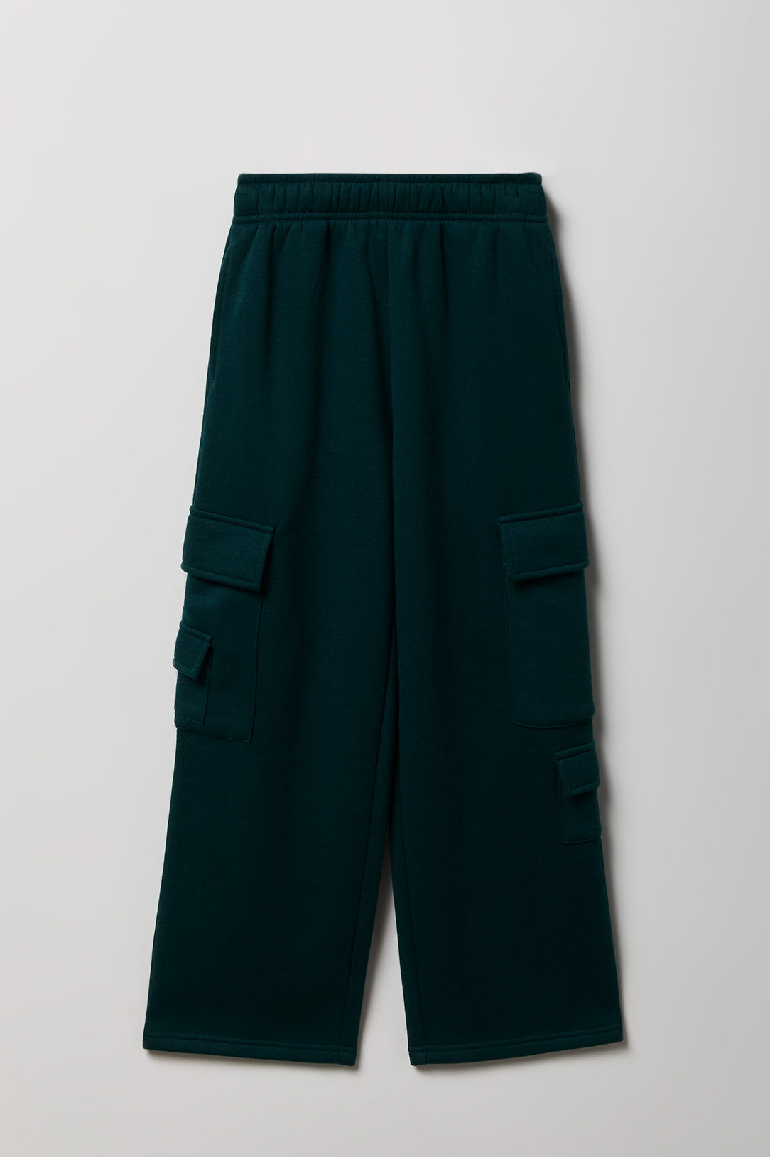 Girls Fleece Wide Leg Cargo Sweatpant