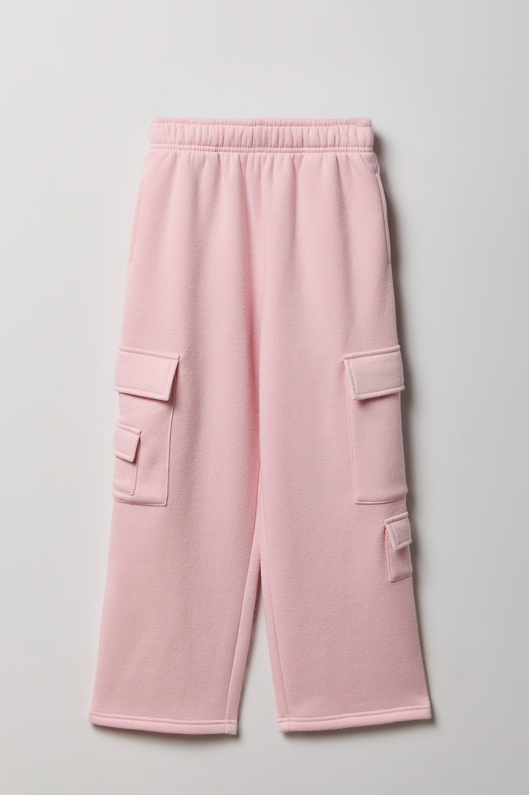 Girls Fleece Wide Leg Cargo Sweatpant