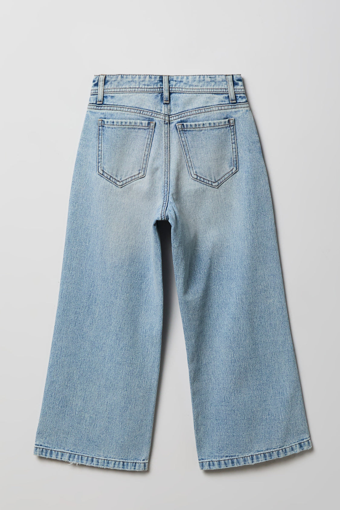 Girls High Rise Wide Leg Jean with Keychain