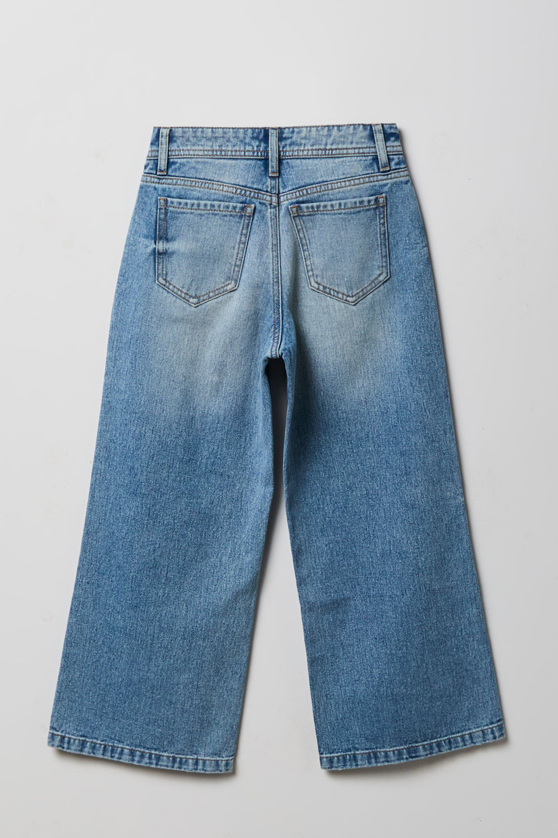 Girls High Rise Wide Leg Jean with Keychain