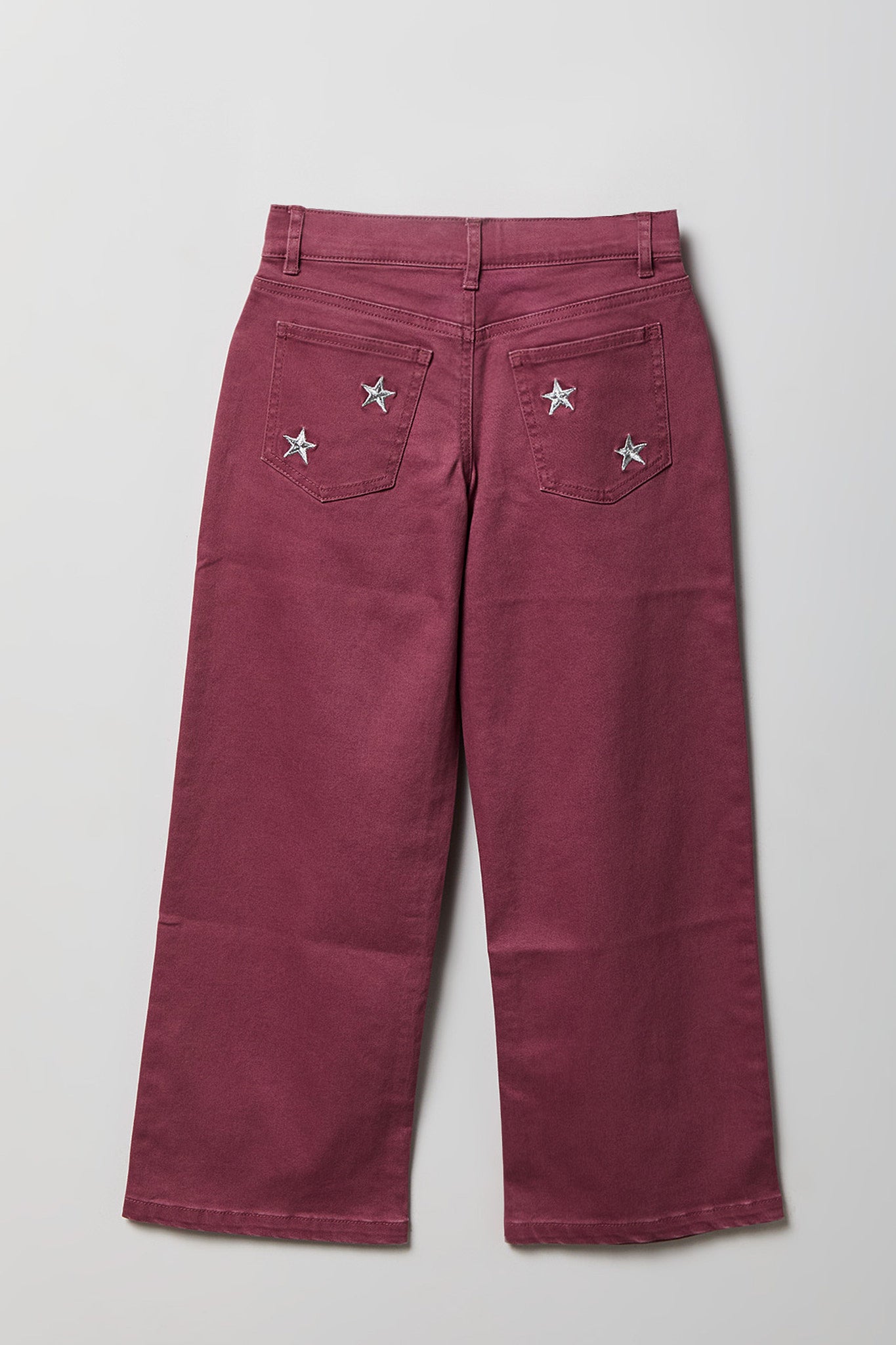 Girls Embroidered Patch Baggy Jean