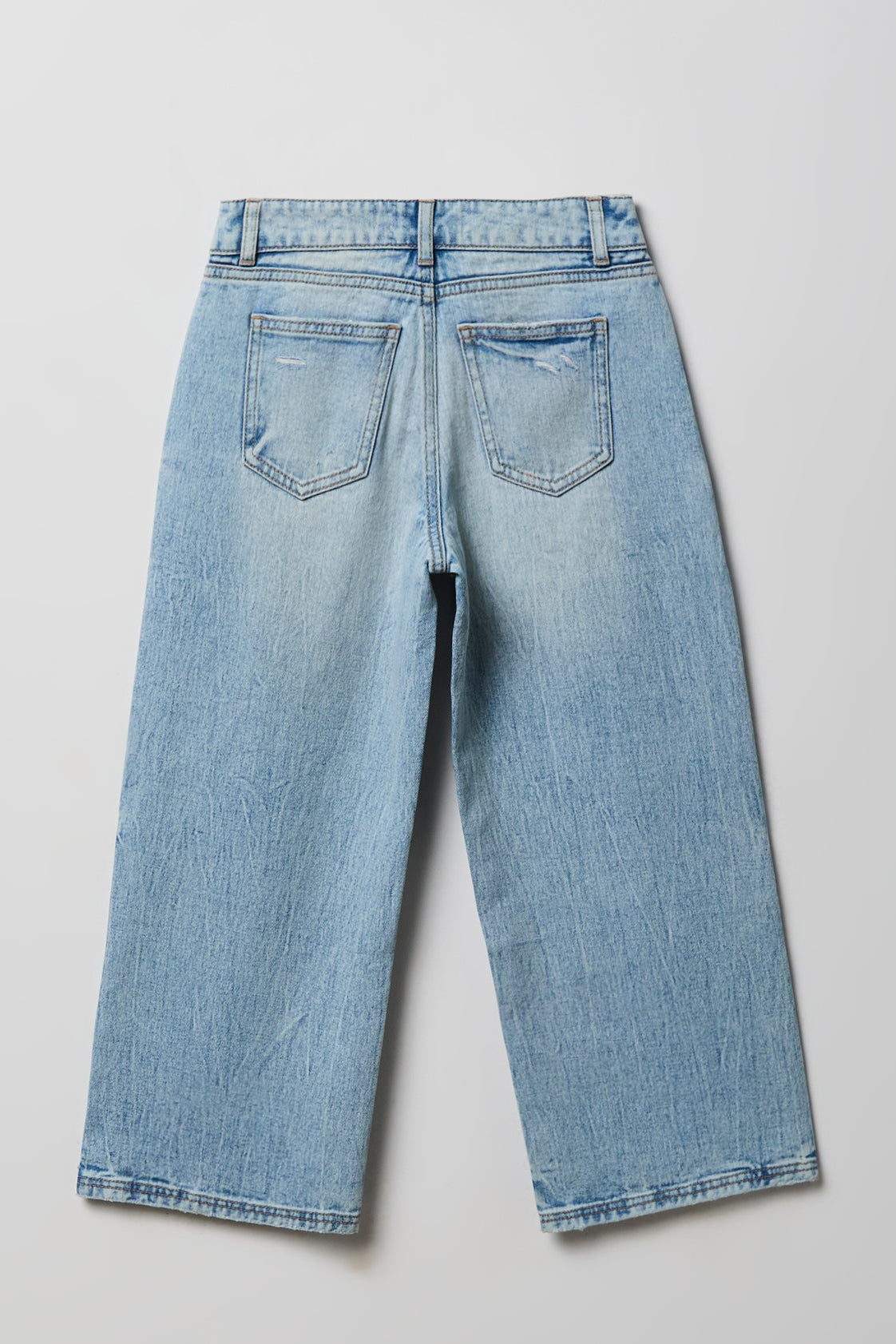 Girls Ripped Mid Rise Super Baggy Light Jean