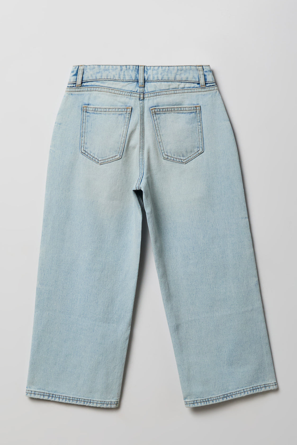 Girls Ripped Mid Rise Super Baggy Light Jean