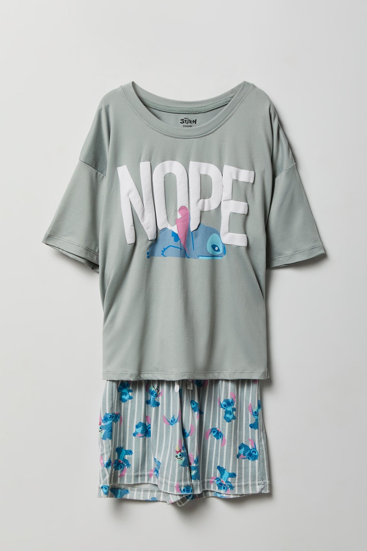 Girls Stitch Graphic T-Shirt & Short Pajama Set