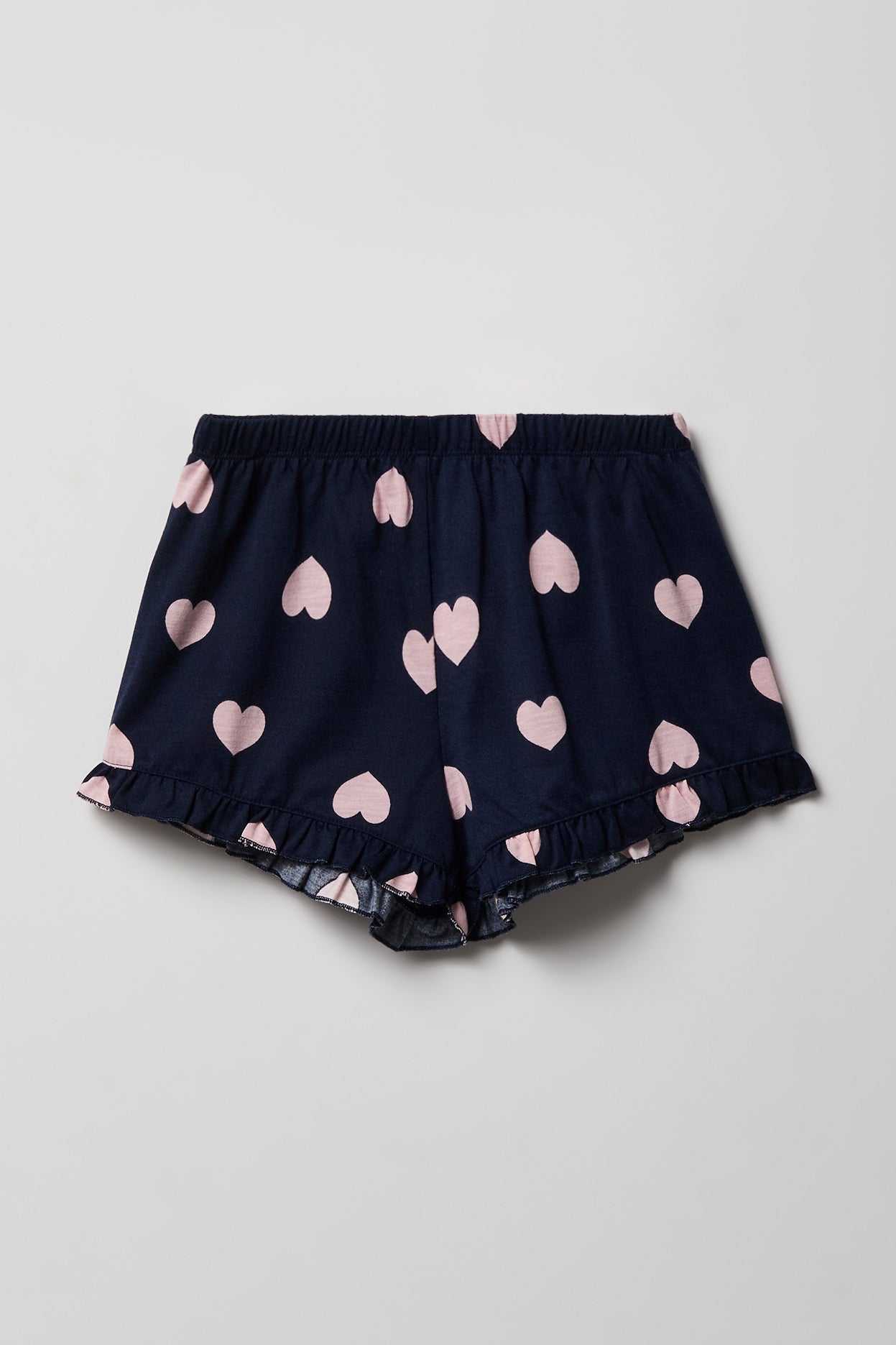 Girls Ruffle Button-Up Top & Short Pajama Set