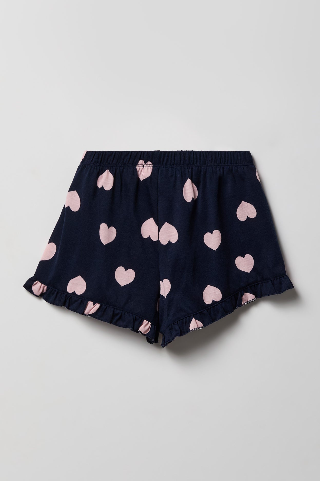 Girls Ruffle Button-Up Top & Short Pajama Set