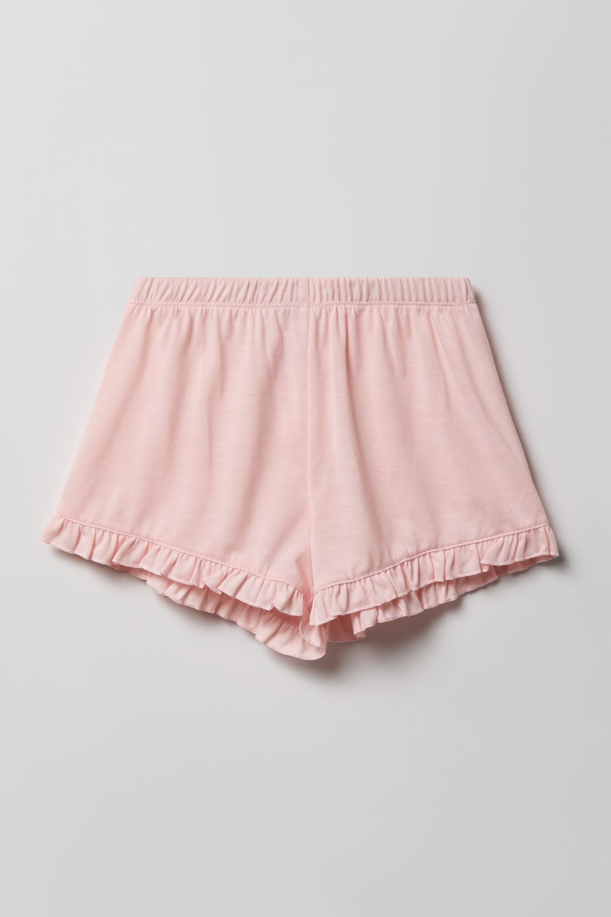 Girls Ruffle Button-Up Top & Short Pajama Set