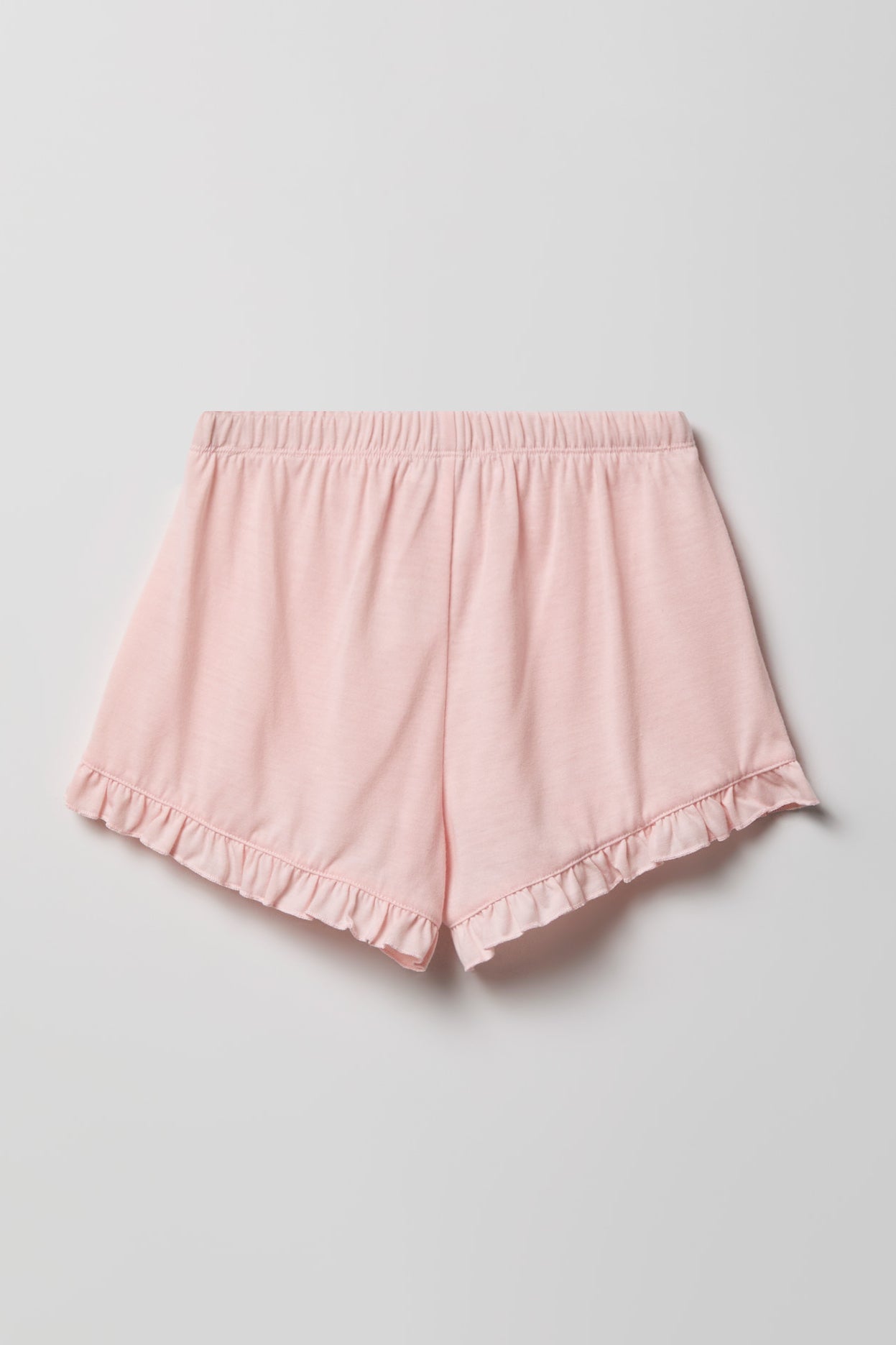 Girls Ruffle Button-Up Top & Short Pajama Set