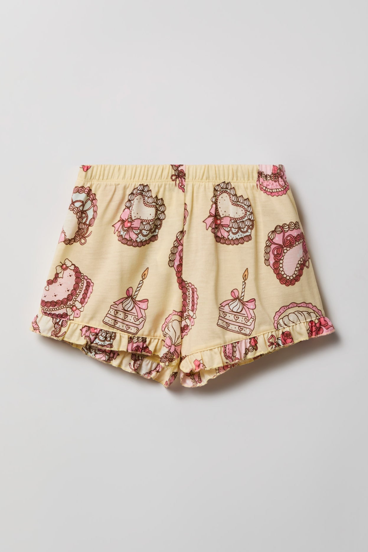 Girls Ruffle Button-Up Top & Short Pajama Set