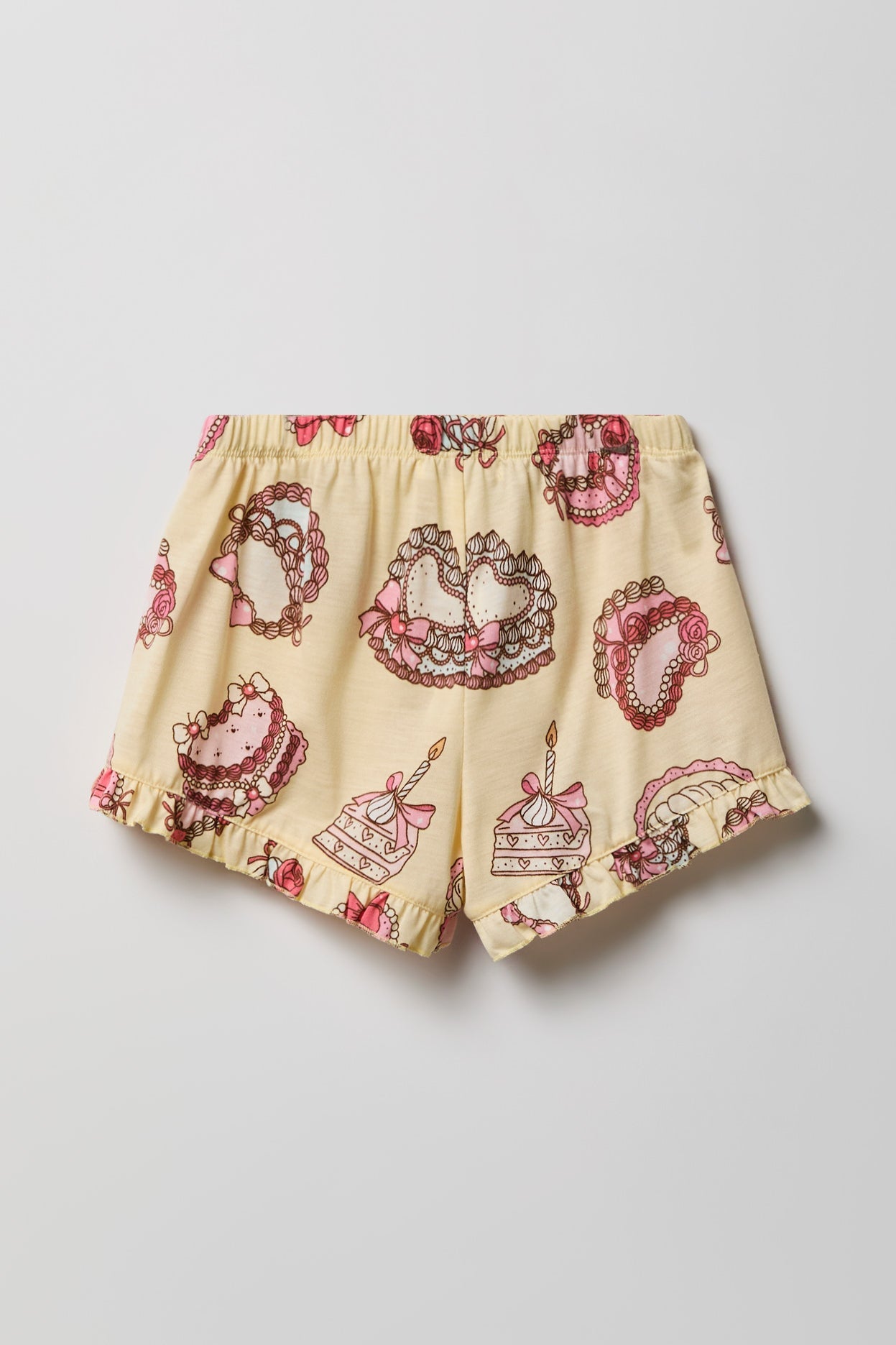 Girls Ruffle Button-Up Top & Short Pajama Set