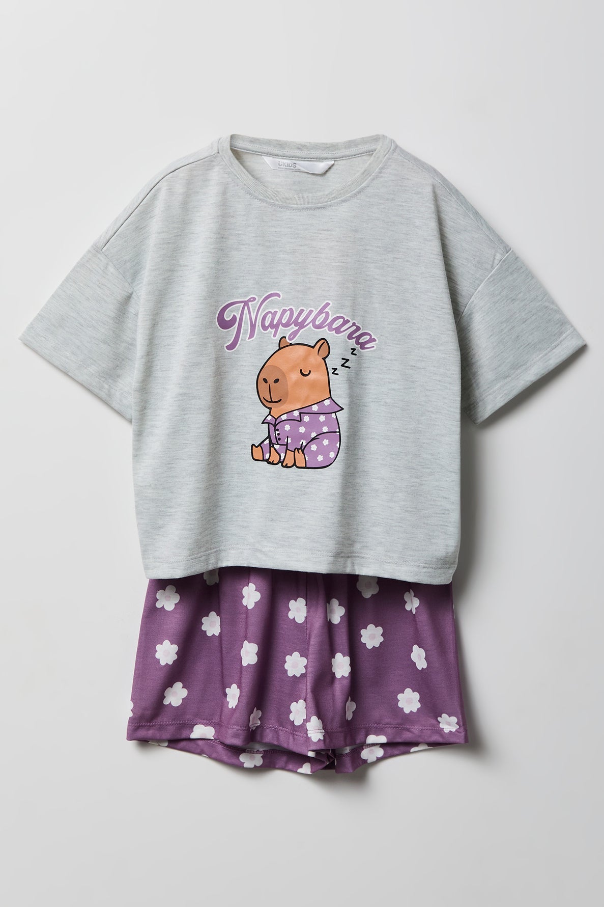 Girls Boxy T-Shirt & Short Pajama Set