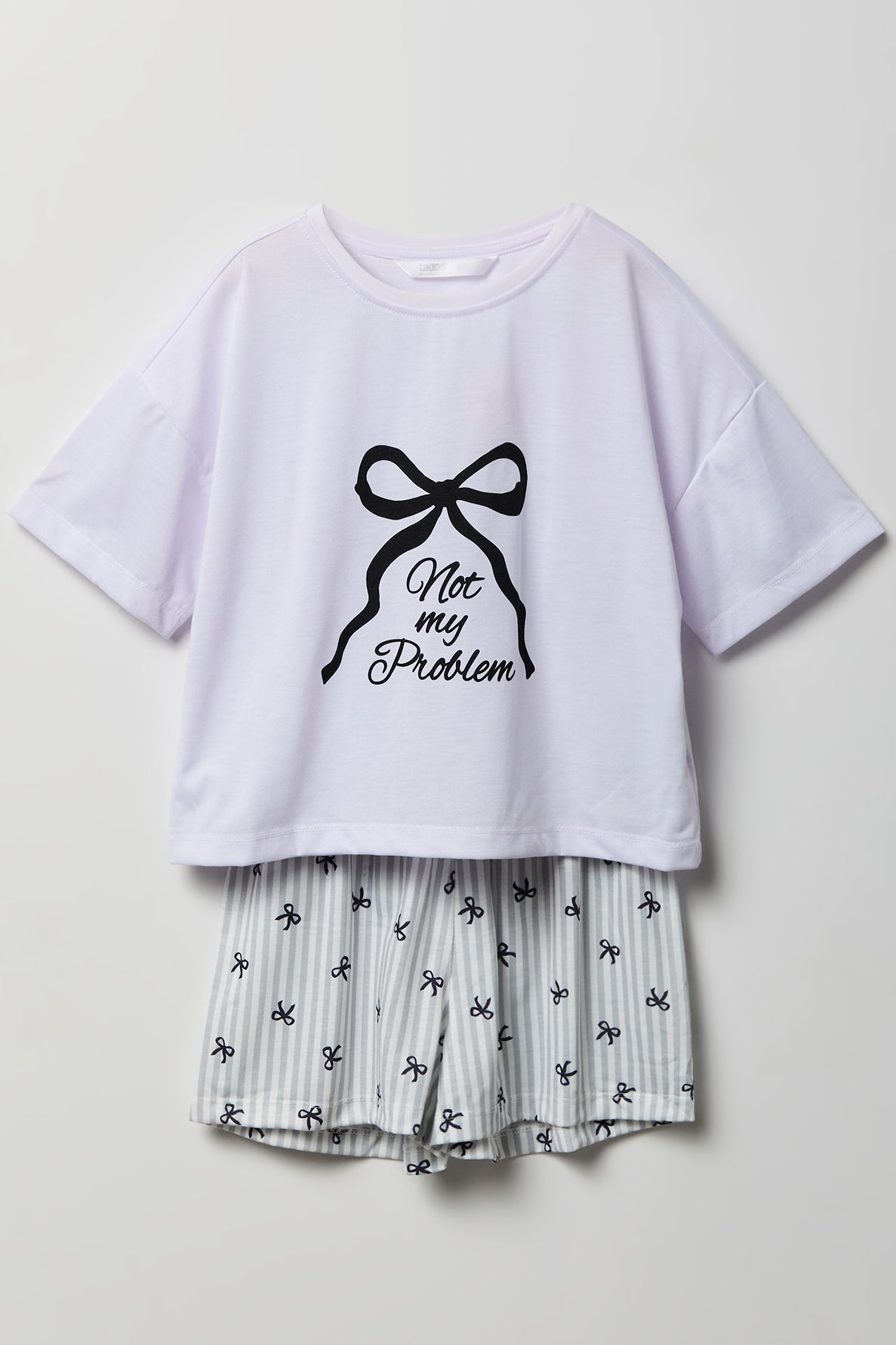 Girls Boxy T-Shirt & Short Pajama Set