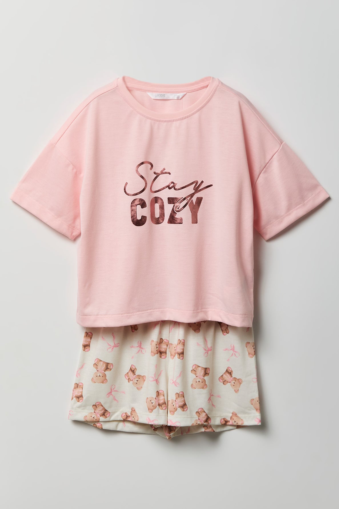 Girls Boxy T-Shirt & Short Pajama Set
