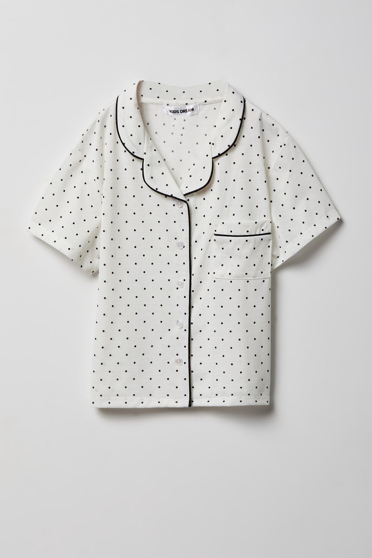 Girls Button-Up Top & Short Pajama Set