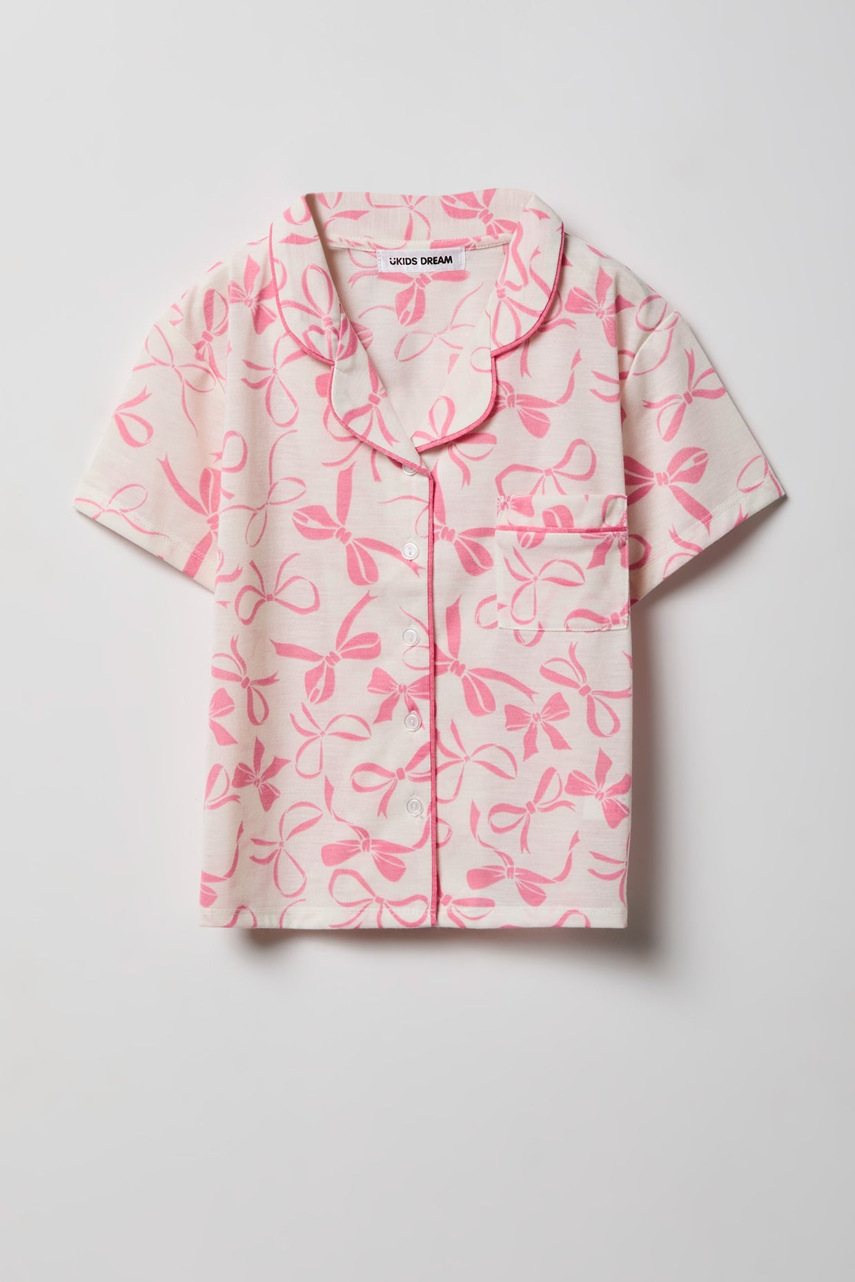Girls Button-Up Top & Short Pajama Set