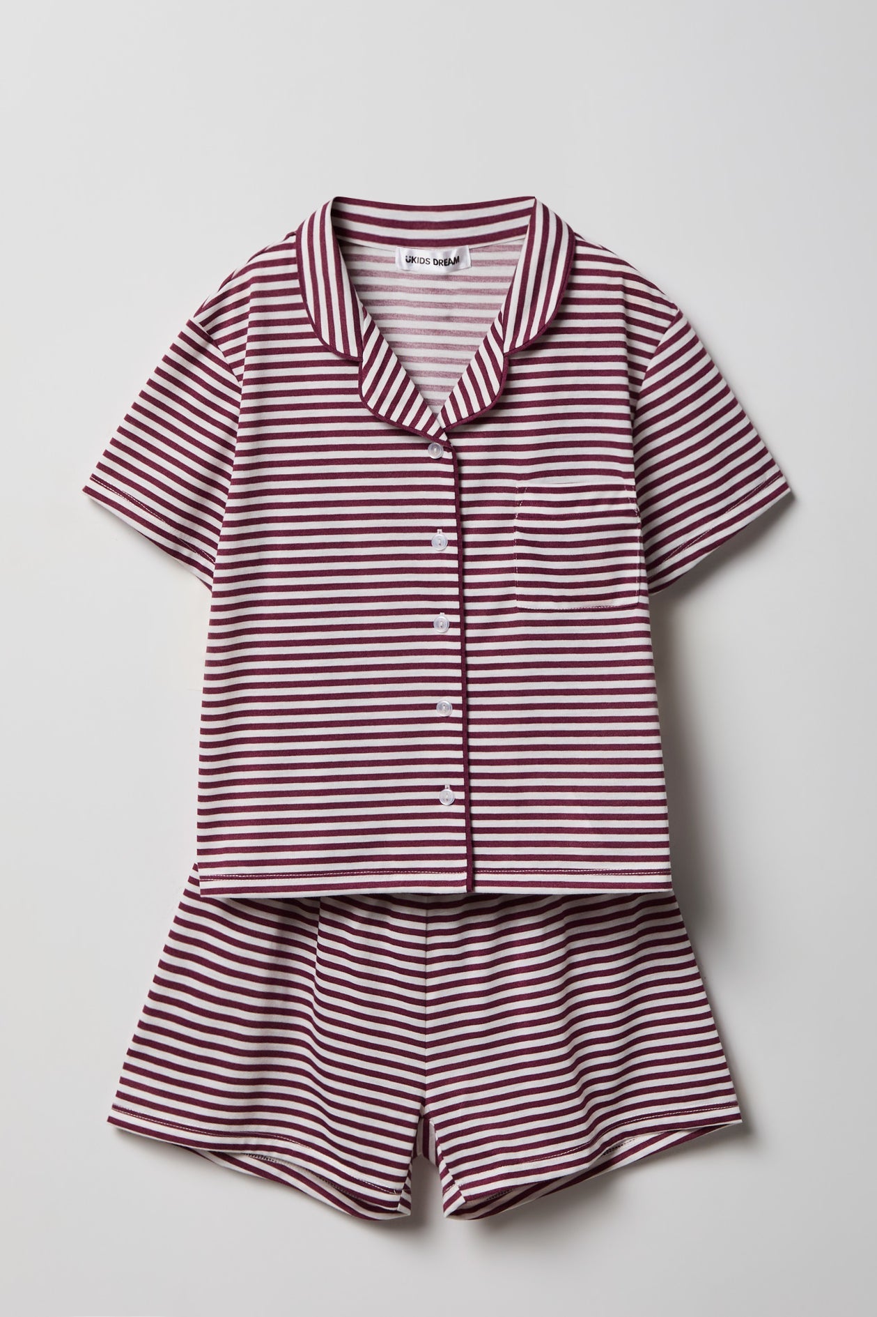 Girls Button-Up Top & Short Pajama Set