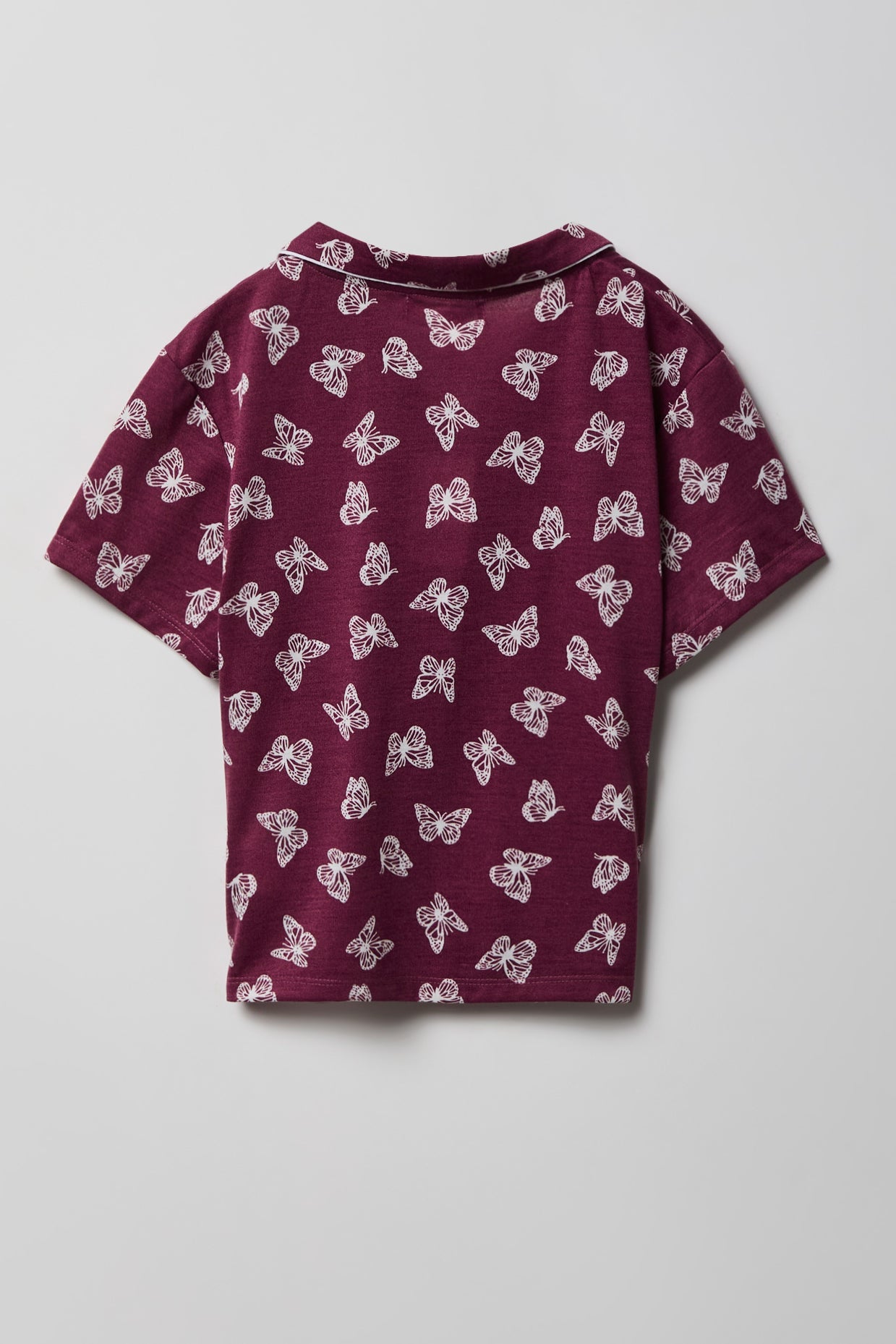 Girls Button-Up Top & Short Pajama Set
