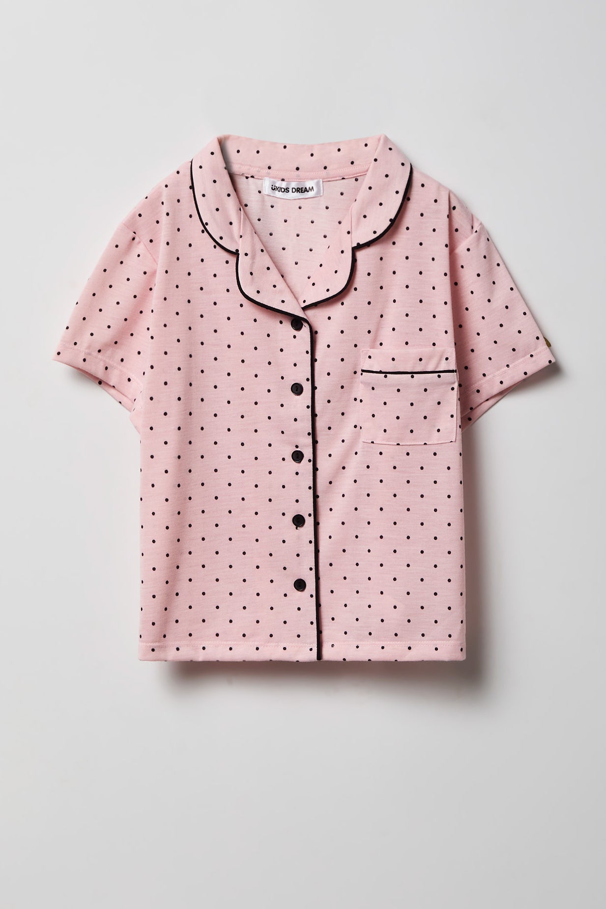 Girls Button-Up Top & Short Pajama Set
