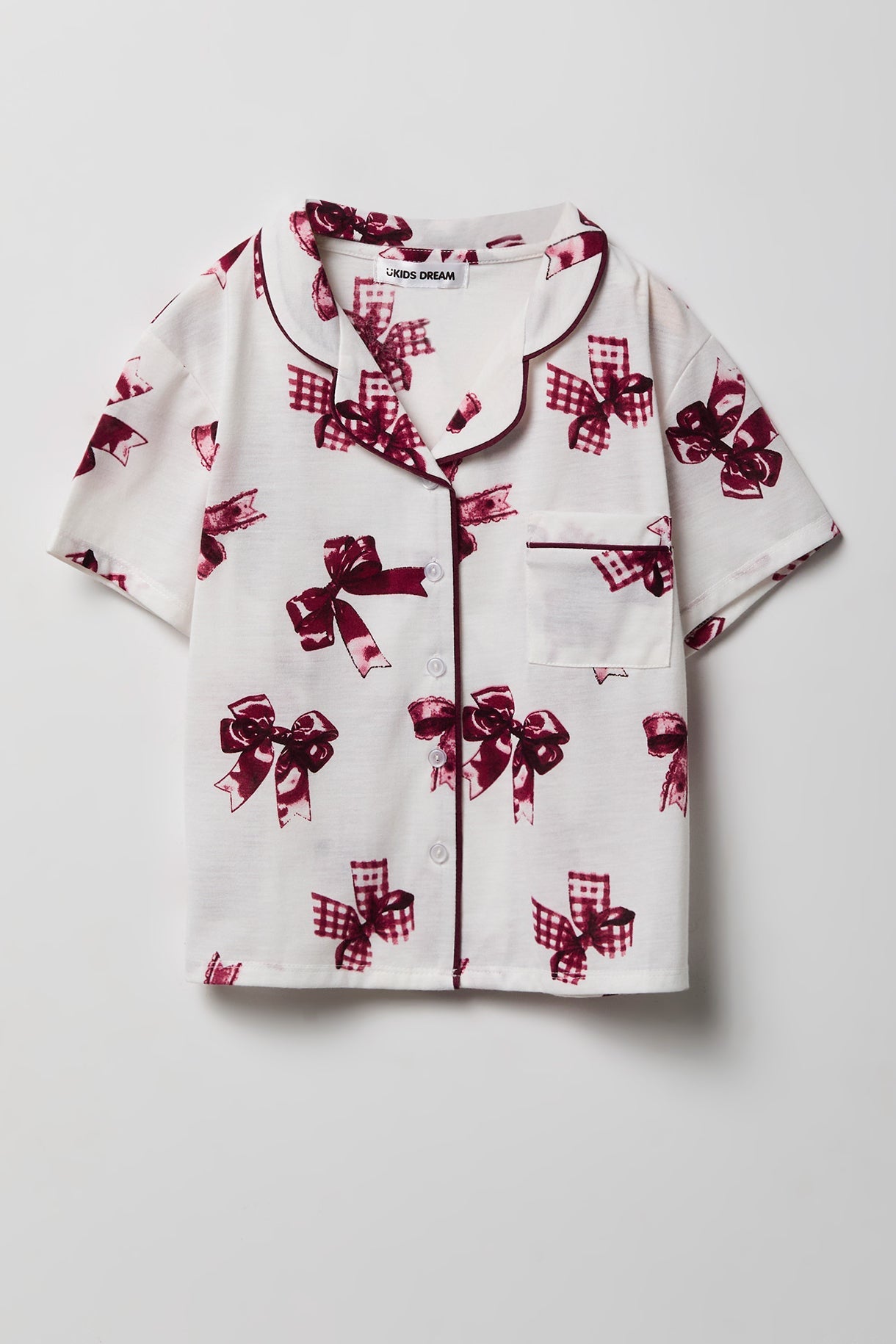 Girls Button-Up Top & Short Pajama Set